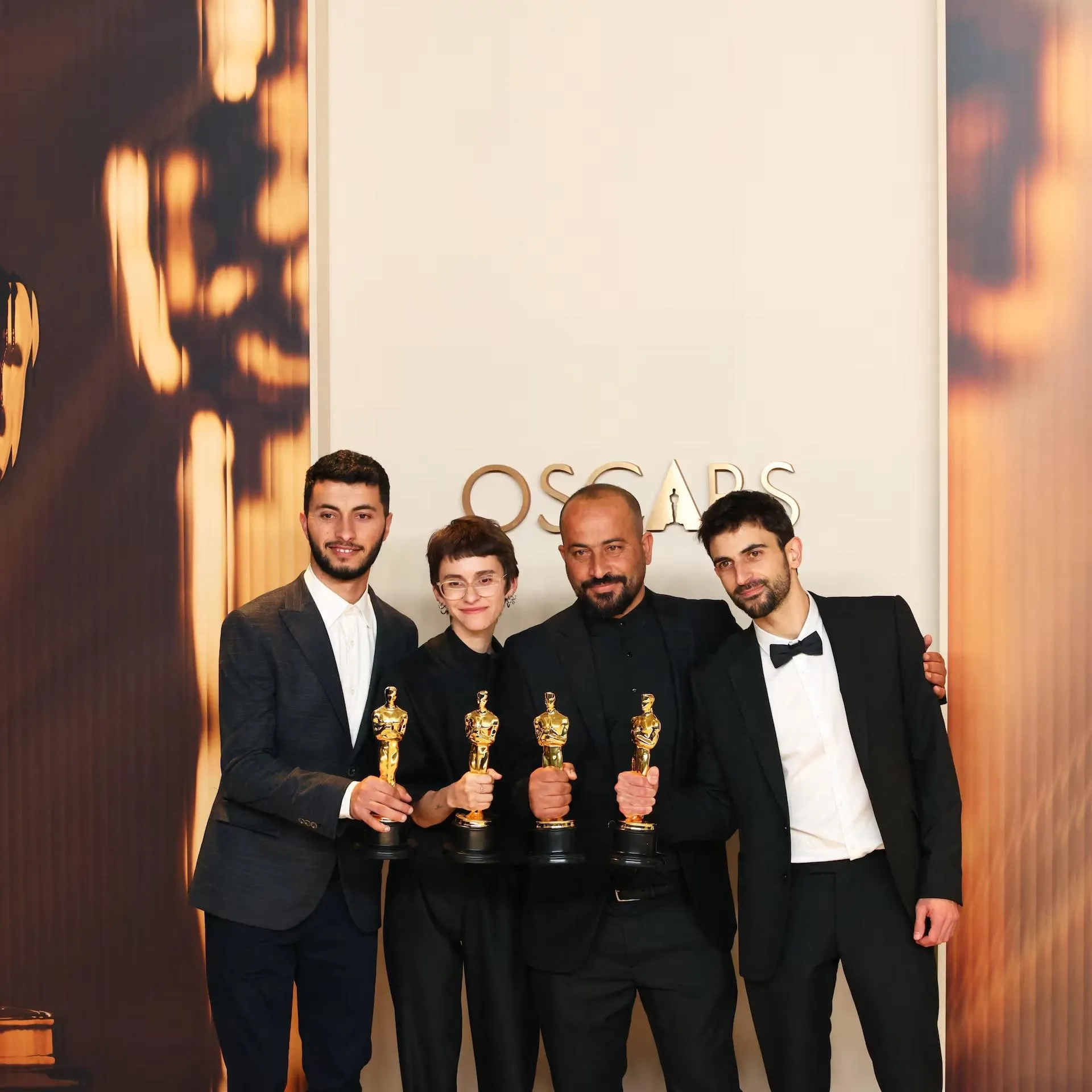 Basel Adra, Hamdan Ballal, Yuval Abraham, and Rachel Szor at an event for No Other Land (2024)