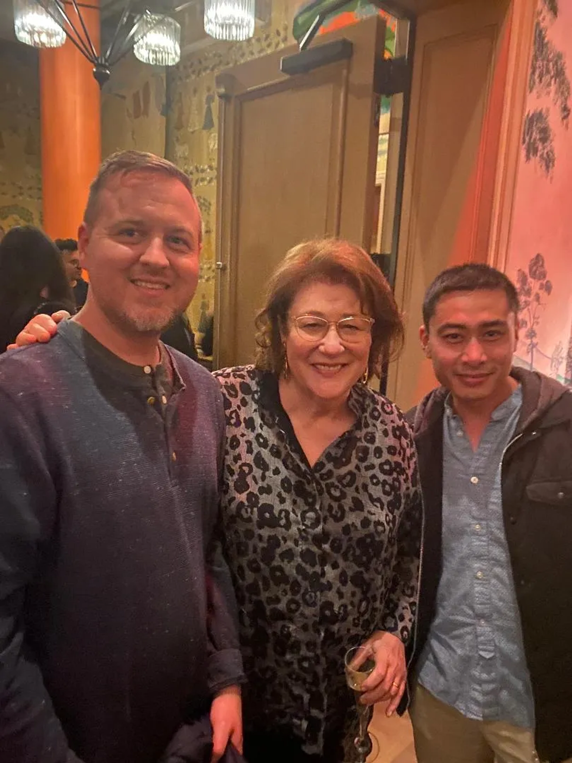 Margo Martindale, William Ngo, and Alexander Holdt in The Sticky (2024)