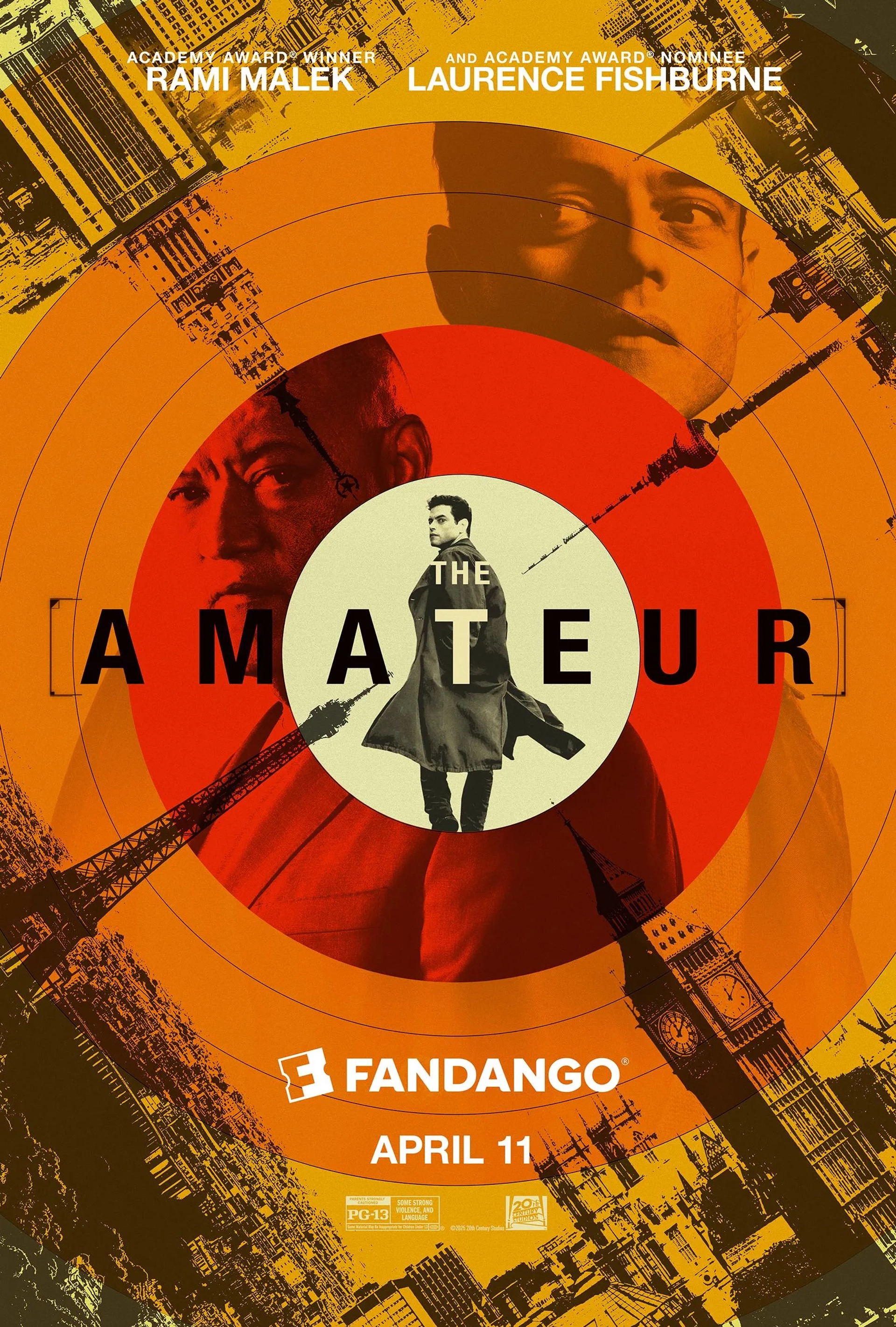 Laurence Fishburne and Rami Malek in The Amateur (2025)