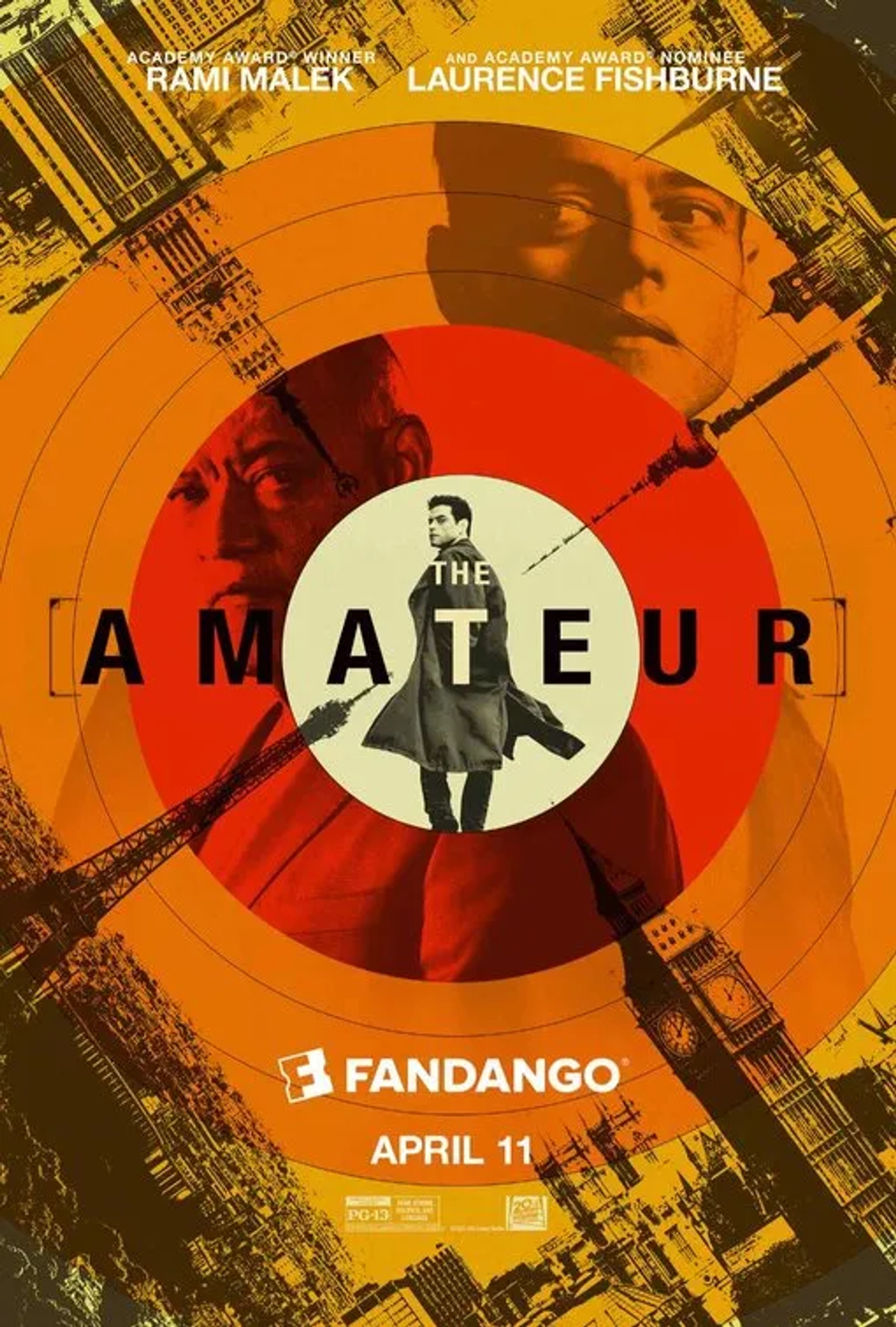 Laurence Fishburne and Rami Malek in The Amateur (2025)