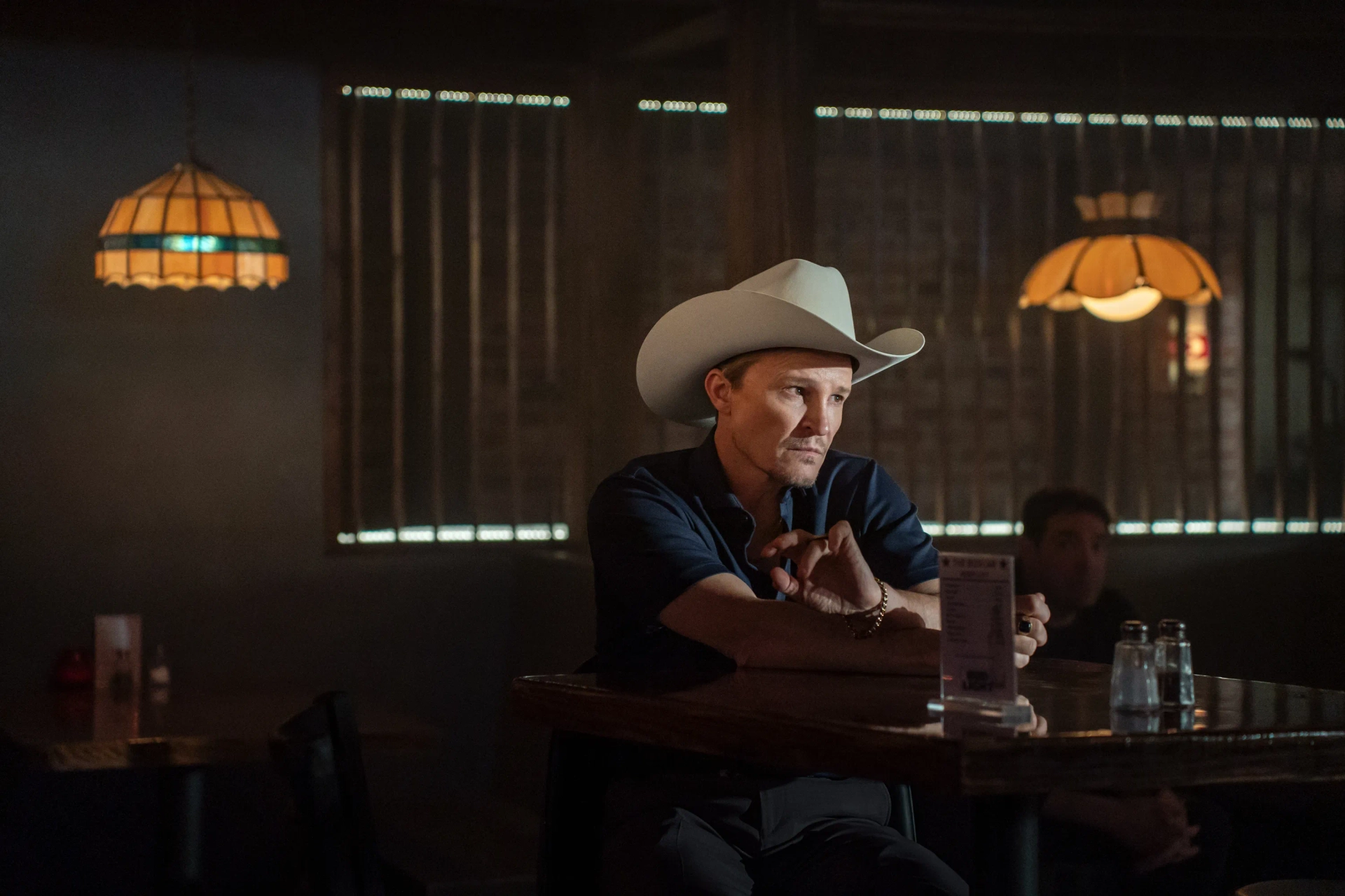 Damon Herriman and Tina Rowden in The Bondsman (2025)