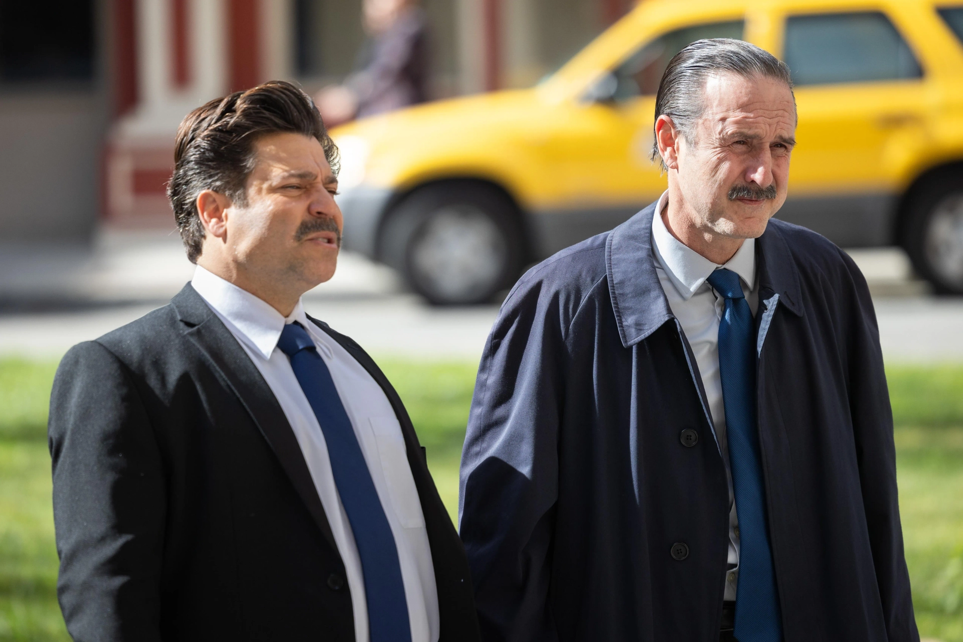 David Arquette and Jeremy Luke in Mob Cops (2025)