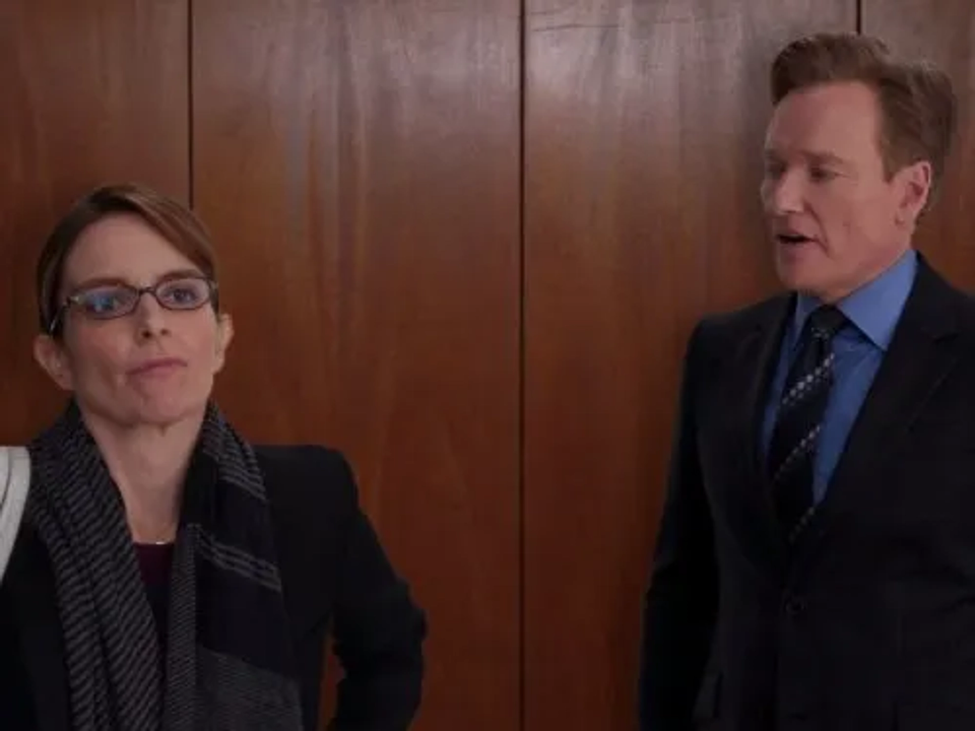 Conan O'Brien and Tina Fey in 30 Rock (2006)