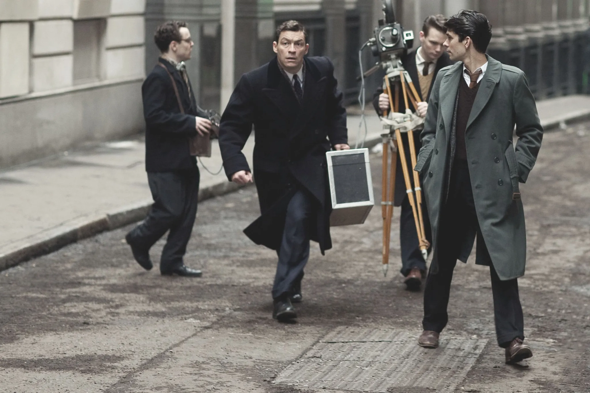 Dominic West, Ben Whishaw, and Joshua McGuire in The Hour (2011)