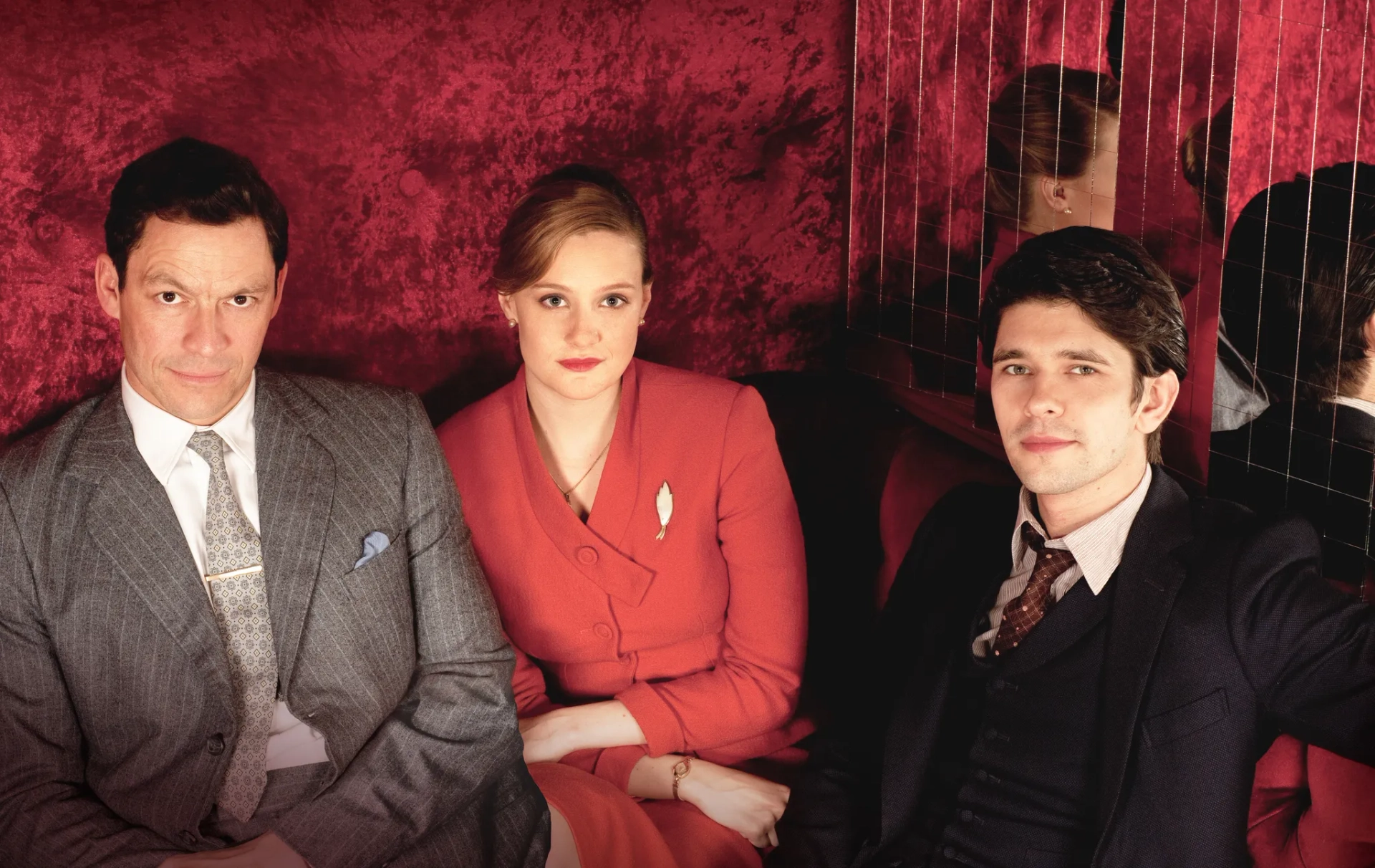 Romola Garai, Dominic West, and Ben Whishaw in The Hour (2011)