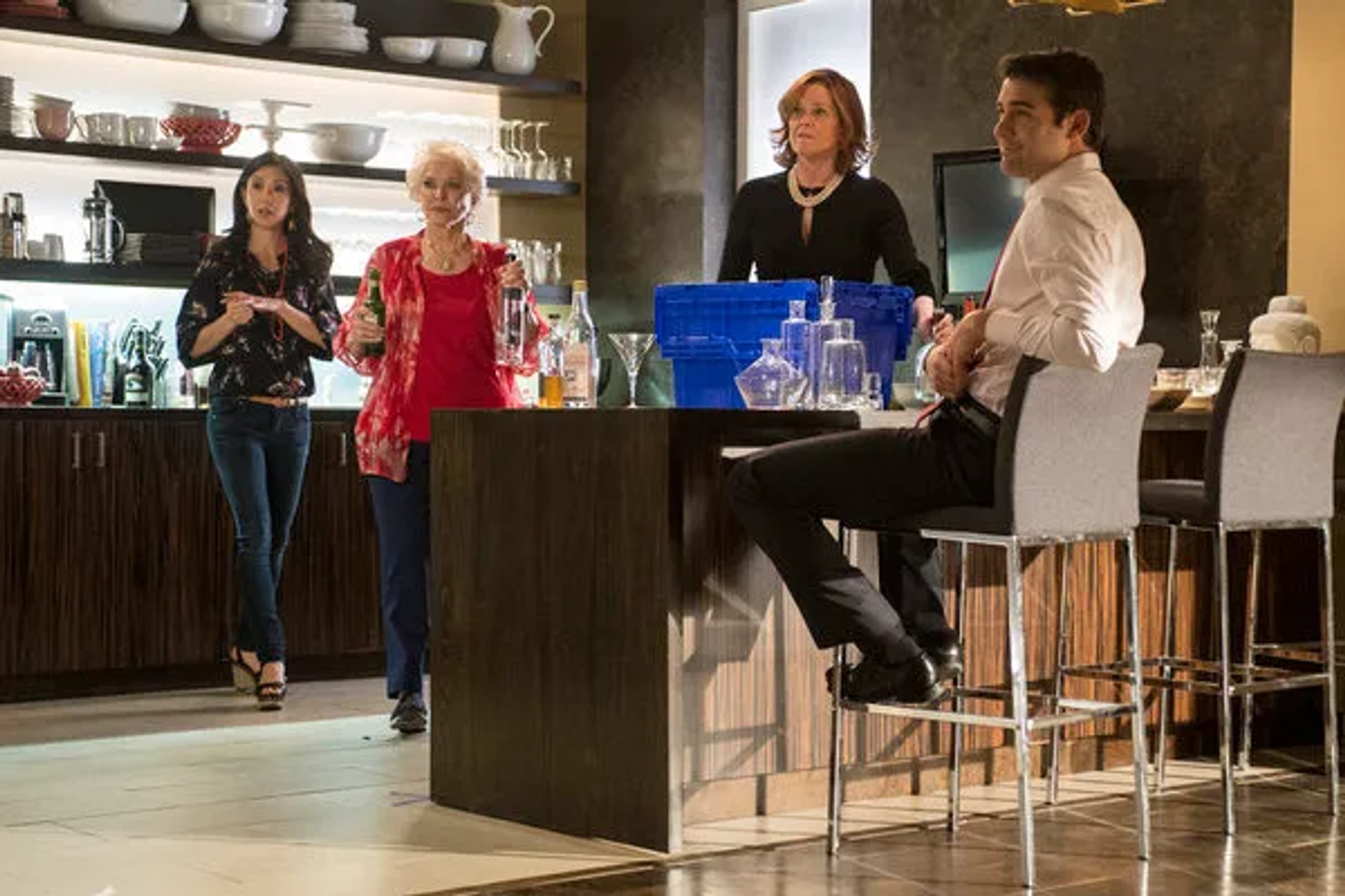 Sigourney Weaver, Ellen Burstyn, Brittany Ishibashi, and James Wolk in Political Animals (2012)