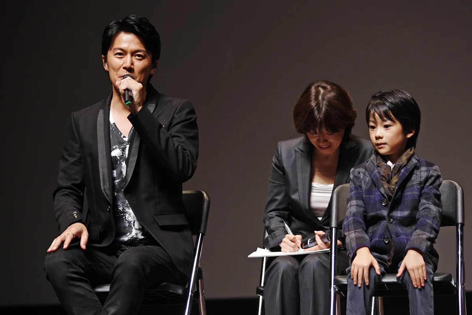 Masaharu Fukuyama and Keita Ninomiya at an event for Like Father, Like Son (2013)