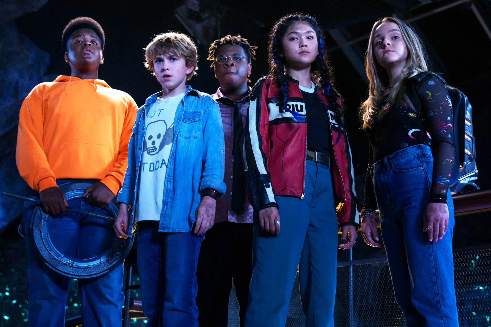 Momona Tamada, Walker Scobell, Keith L. Williams, Kezii Curtis, and Abby James Witherspoon in Secret Headquarters (2022)