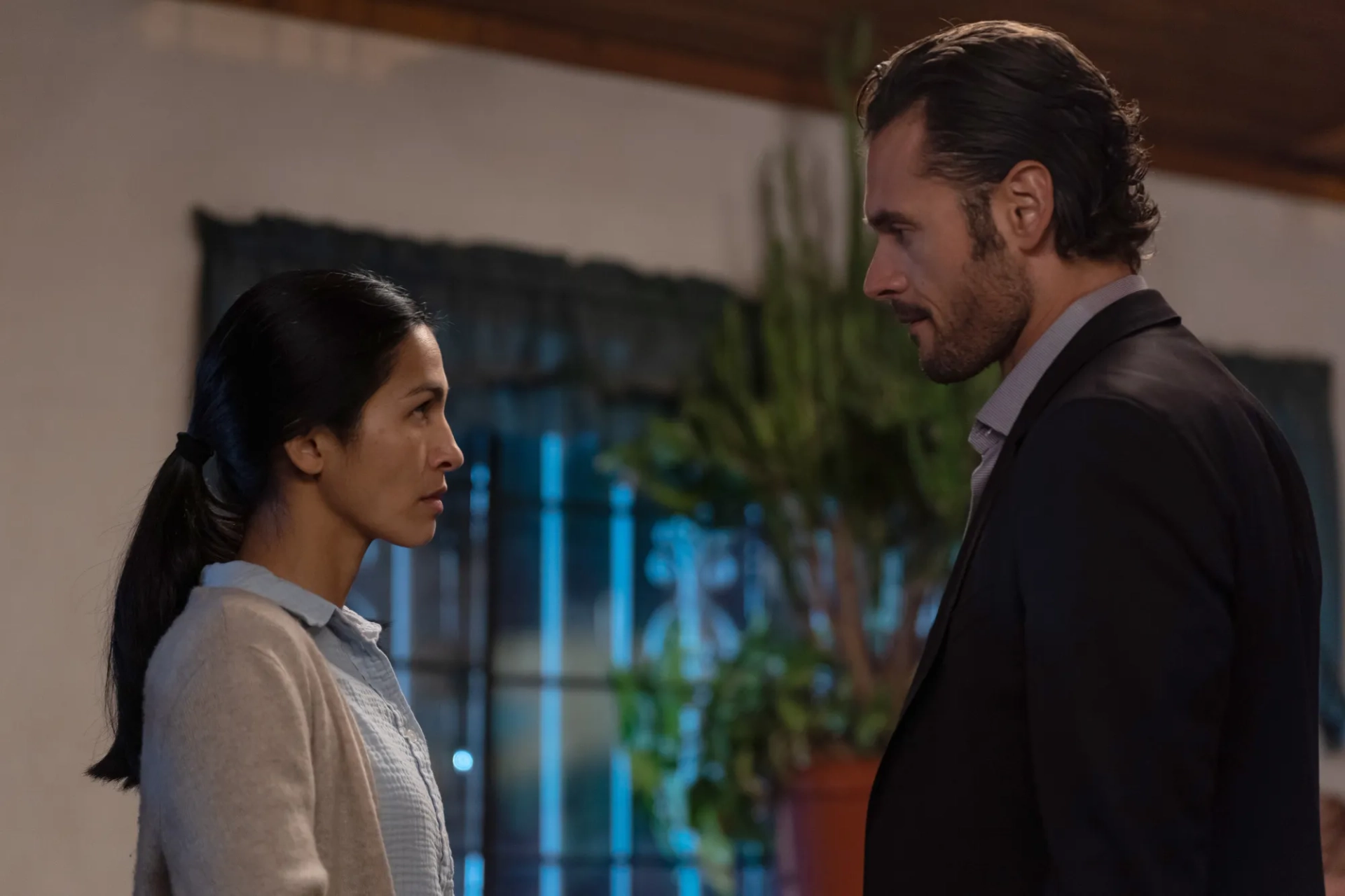 Elodie Yung and Adan Canto in The Cleaning Lady (2022)