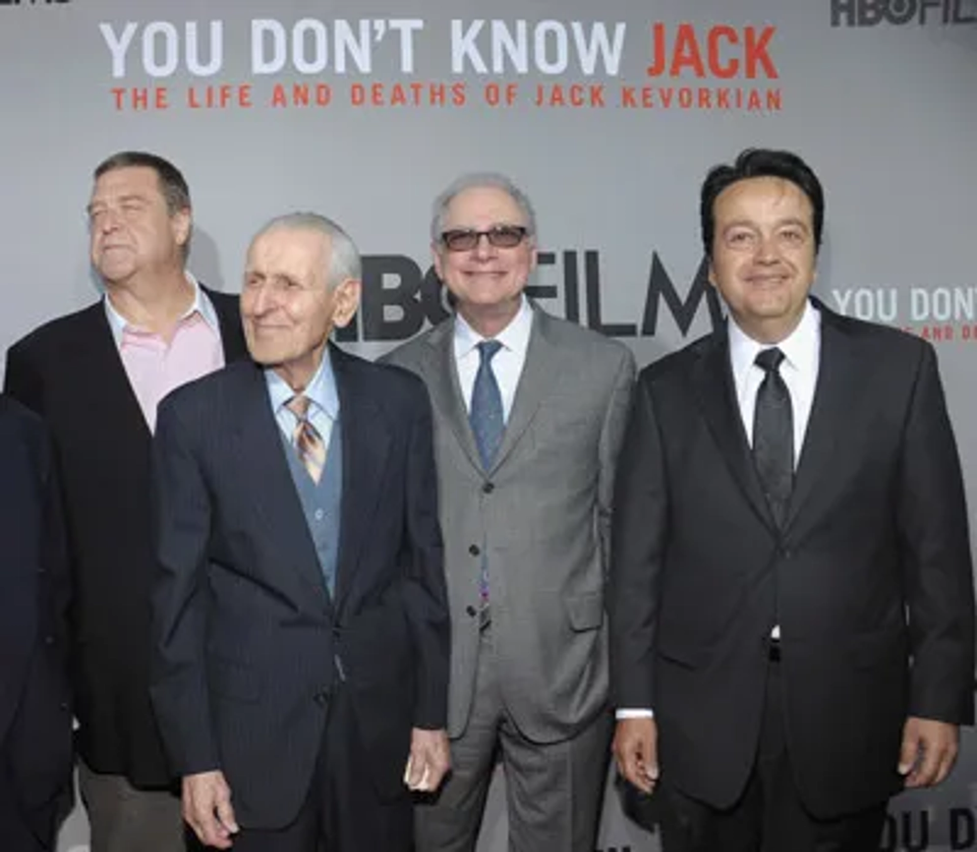 John Goodman, Barry Levinson, Len Amato, and Jack Kevorkian at an event for You Don't Know Jack (2010)