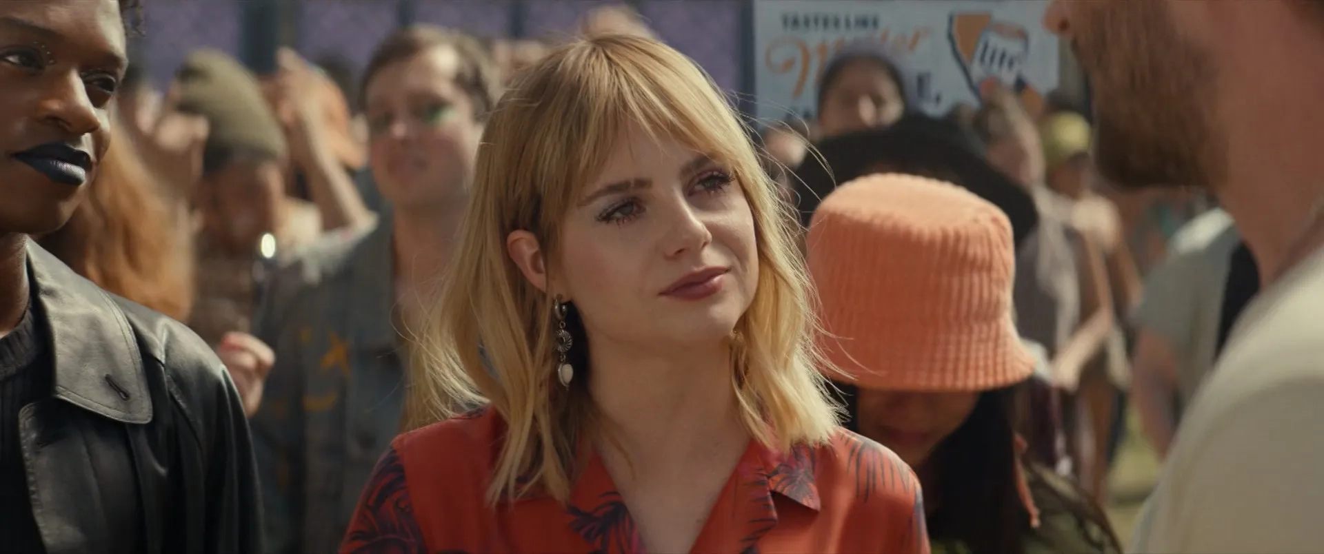Lucy Boynton and Austin Crute in The Greatest Hits (2024)