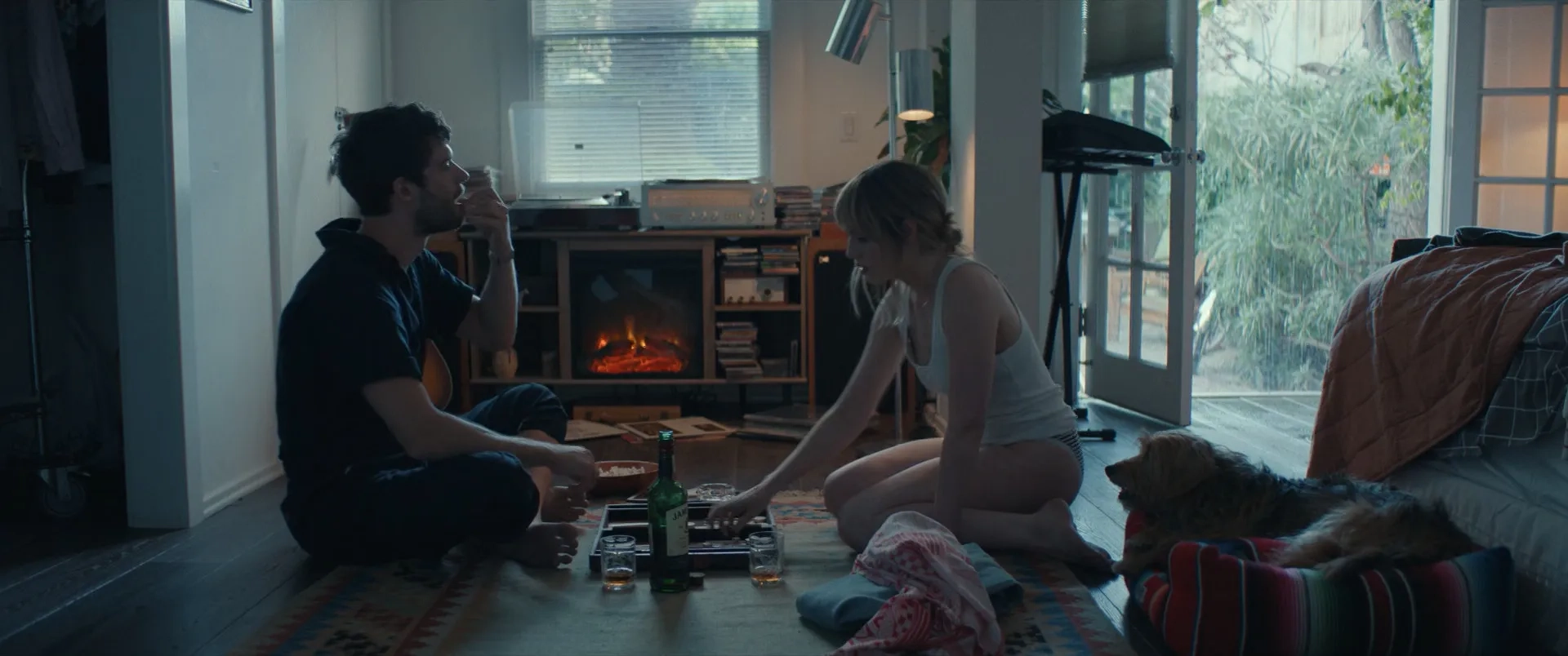 Lucy Boynton and David Corenswet in The Greatest Hits (2024)
