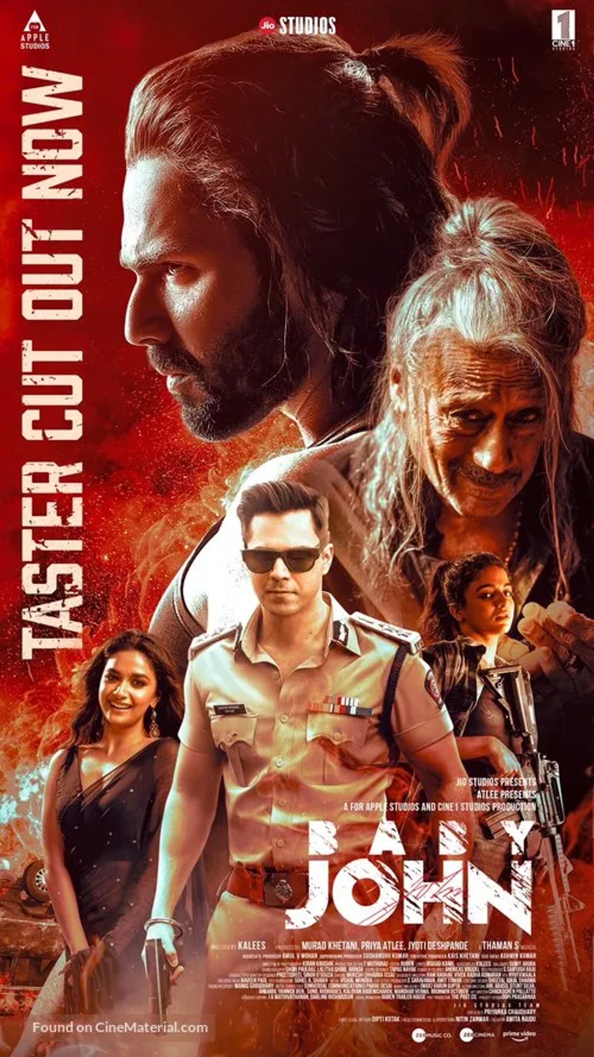 Jackie Shroff, Varun Dhawan, Wamiqa Gabbi, and Keerthy Suresh in Baby John (2024)