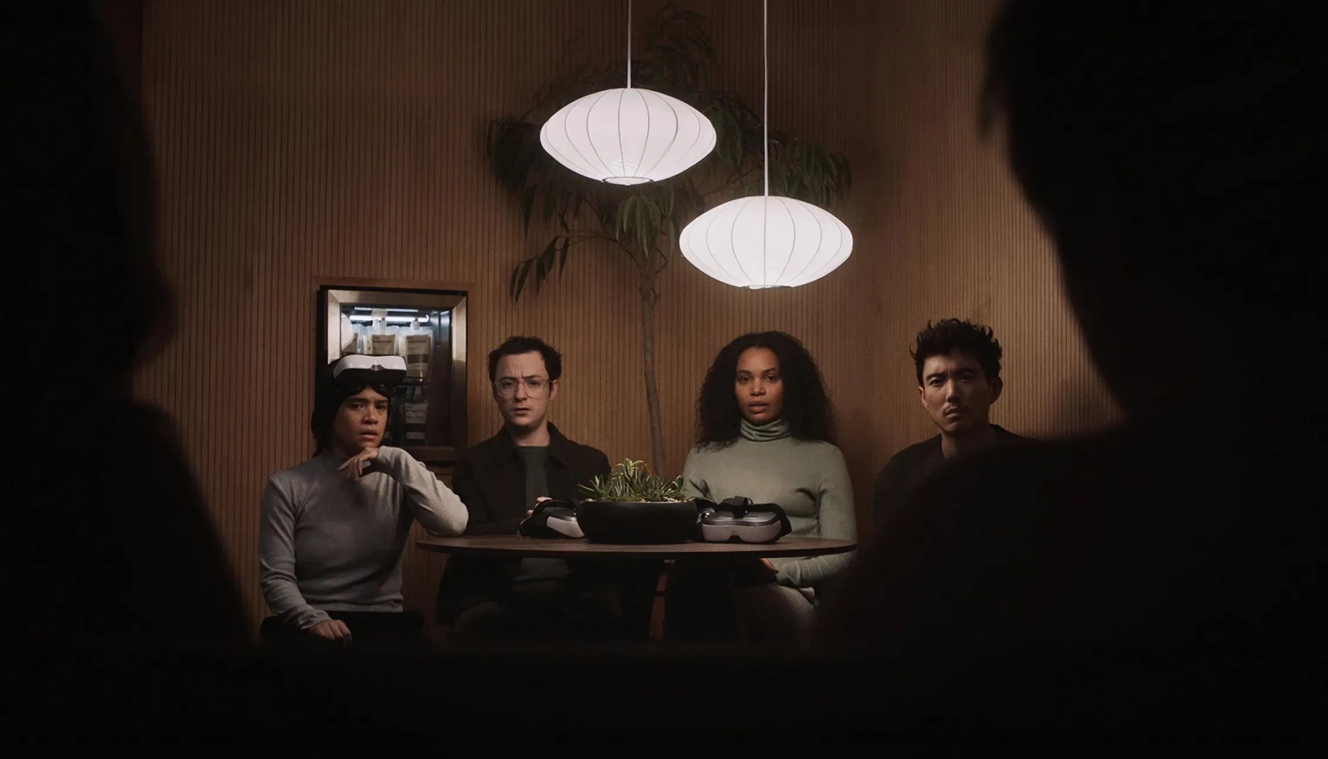 Julia Shiplett, Griffin Newman, Nesta Cooper, and Justin H. Min in Turn Me On (2024)