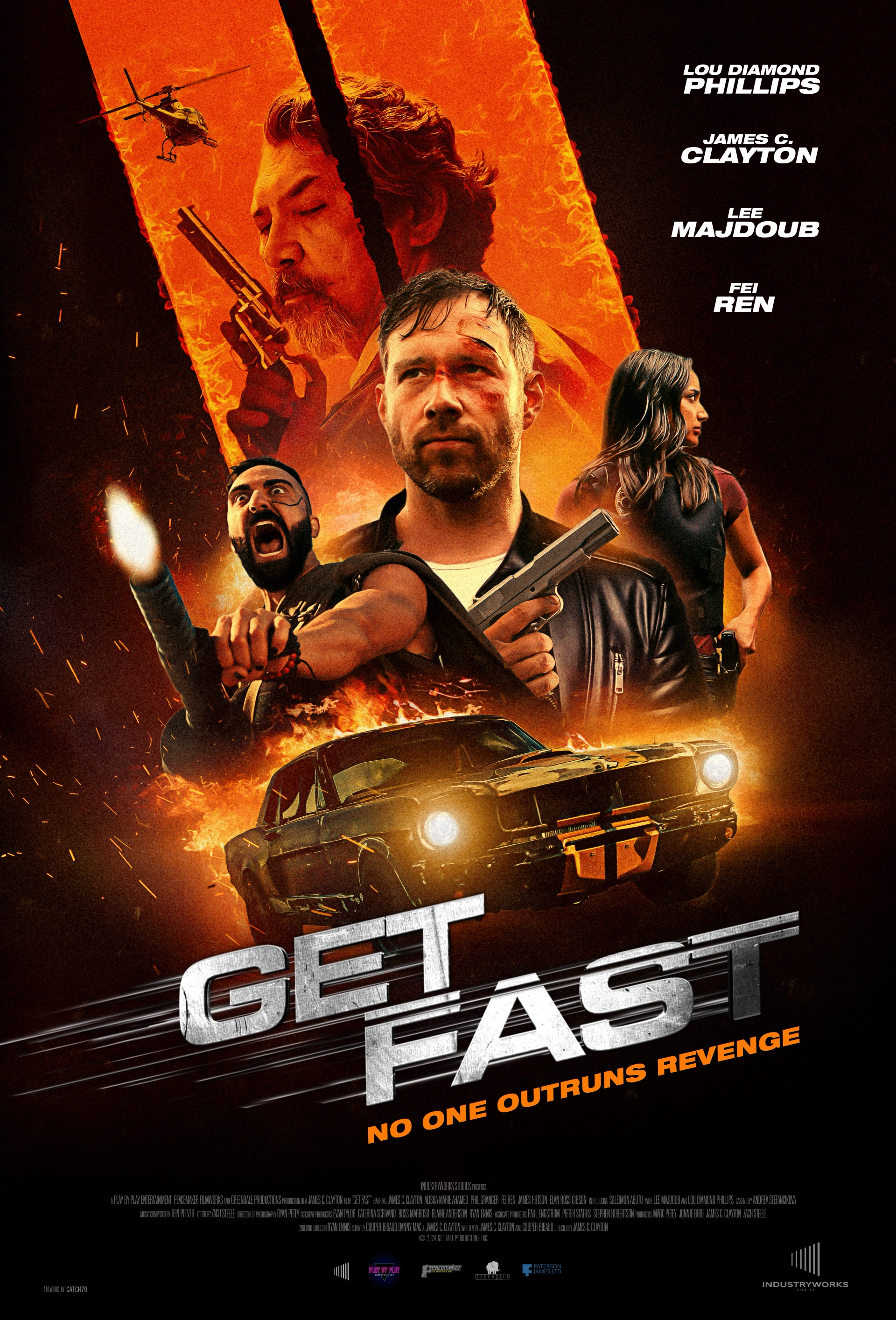 Lou Diamond Phillips, Philip Granger, Bradley Stryker, Alisha-Marie Ahamed, James Clayton, Lee Majdoub, Einar Haraldsson, and Fei Ren in Get Fast (2024)