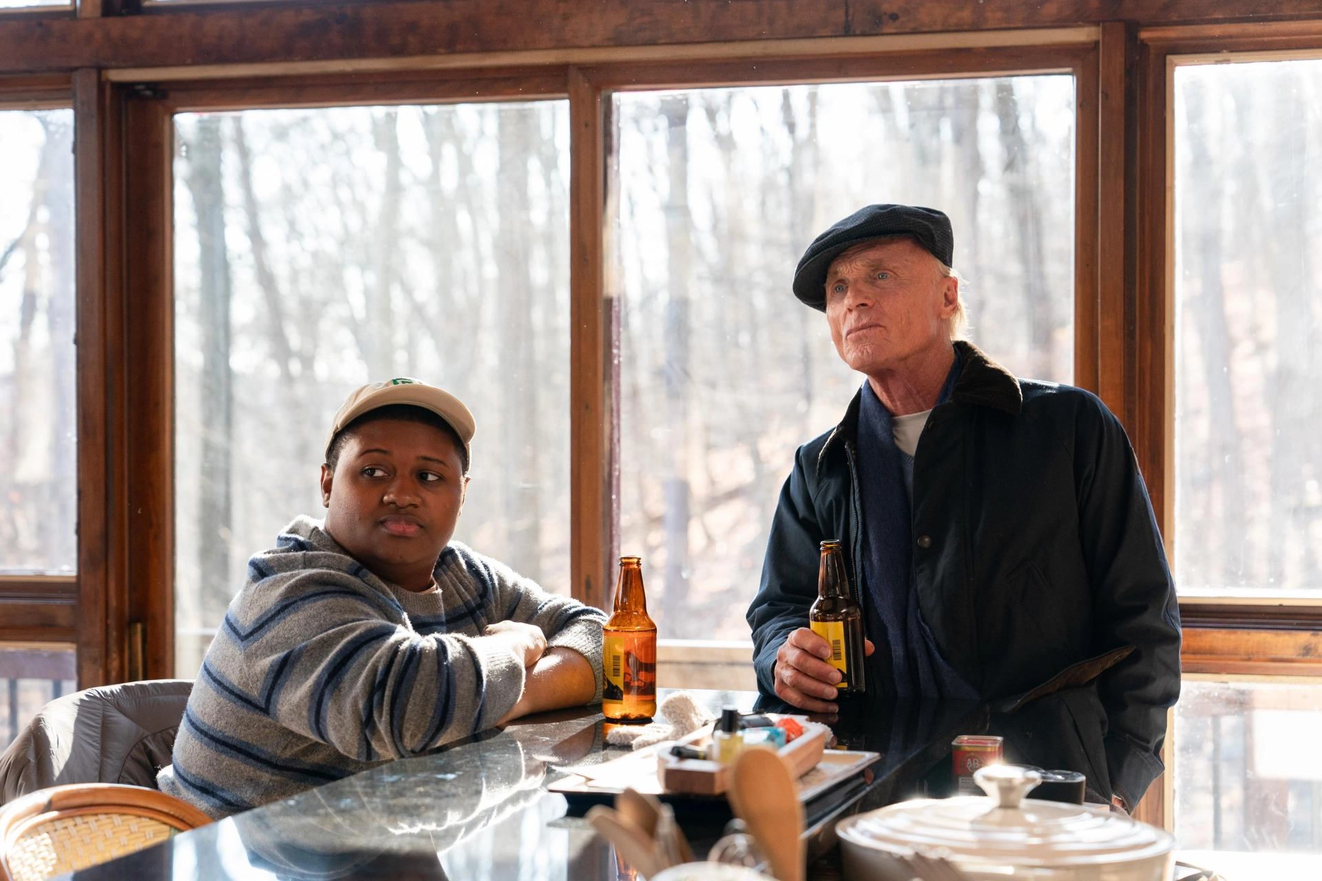 Ed Harris and Miles J. Harvey in Riff Raff (2024)