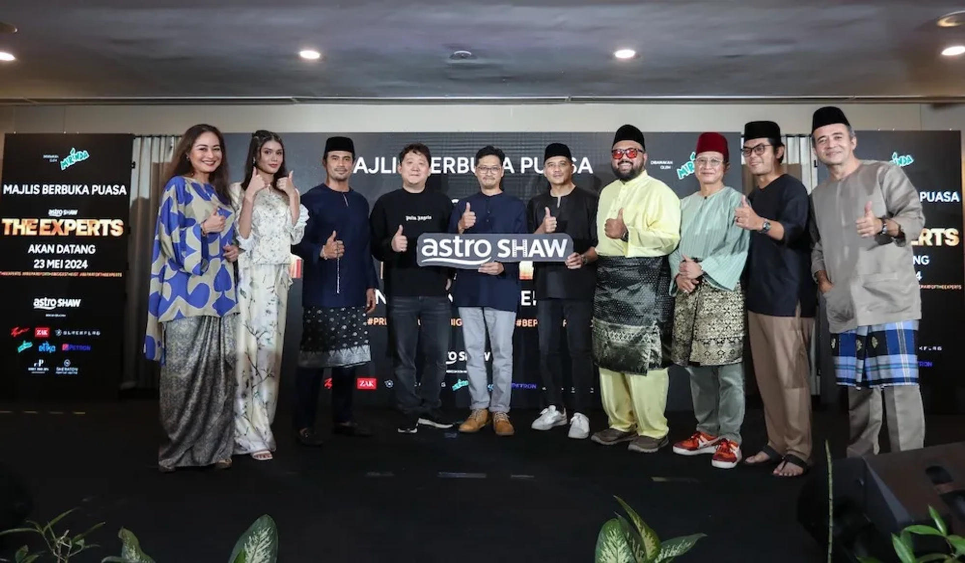 Maya Karin, Syafiq Kyle, Mimi Lana, Hasnul Rahmat, Shah Reza Mohd Shah, Tony Eusoff, Aaron Aziz, Nazim Shah, Remy Ishak, Joel Soh, Andre Chiew, and Jay Iswazir at an event for The Experts (2024)