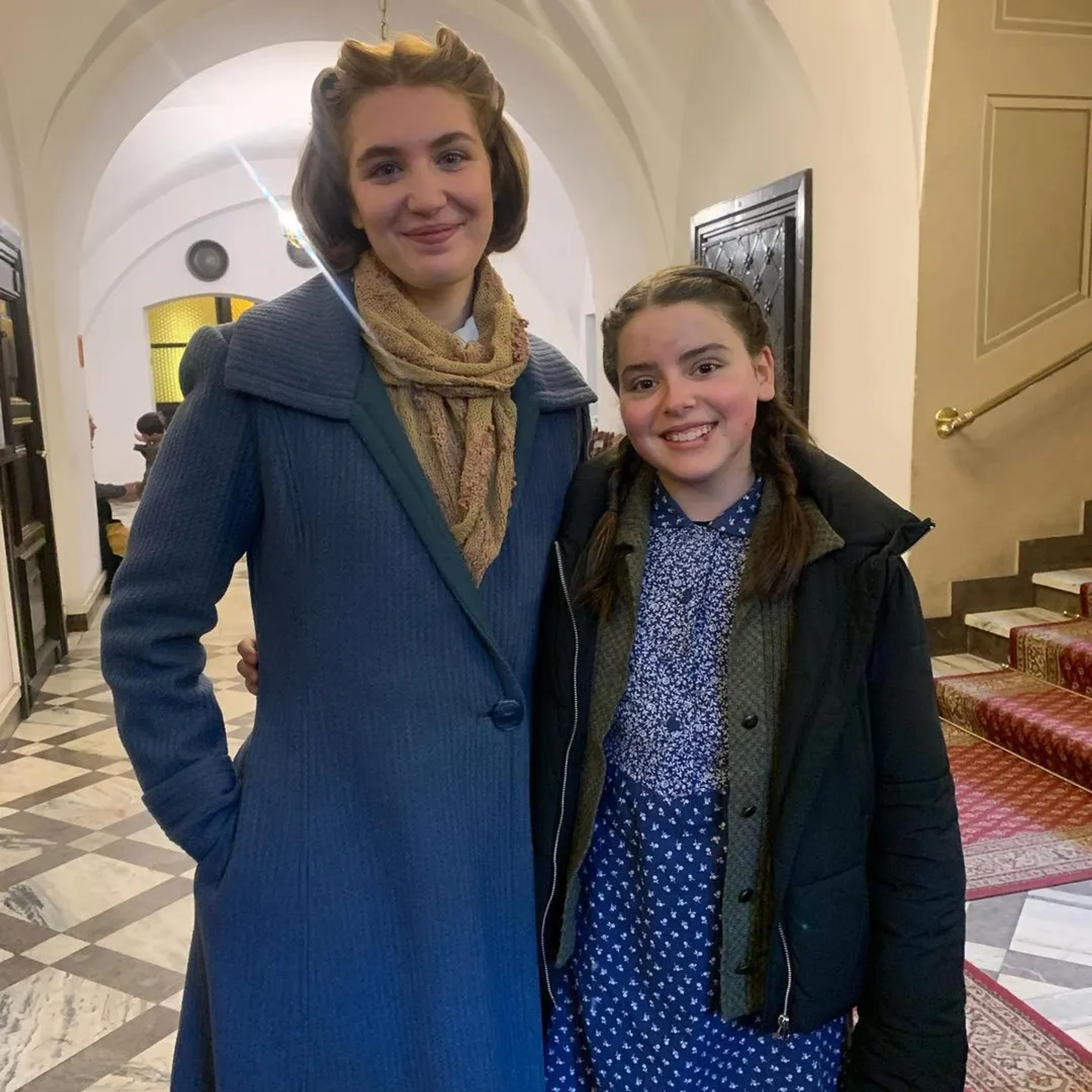 Sophie Nélisse and Julia Kostow in Irena's Vow (2023)