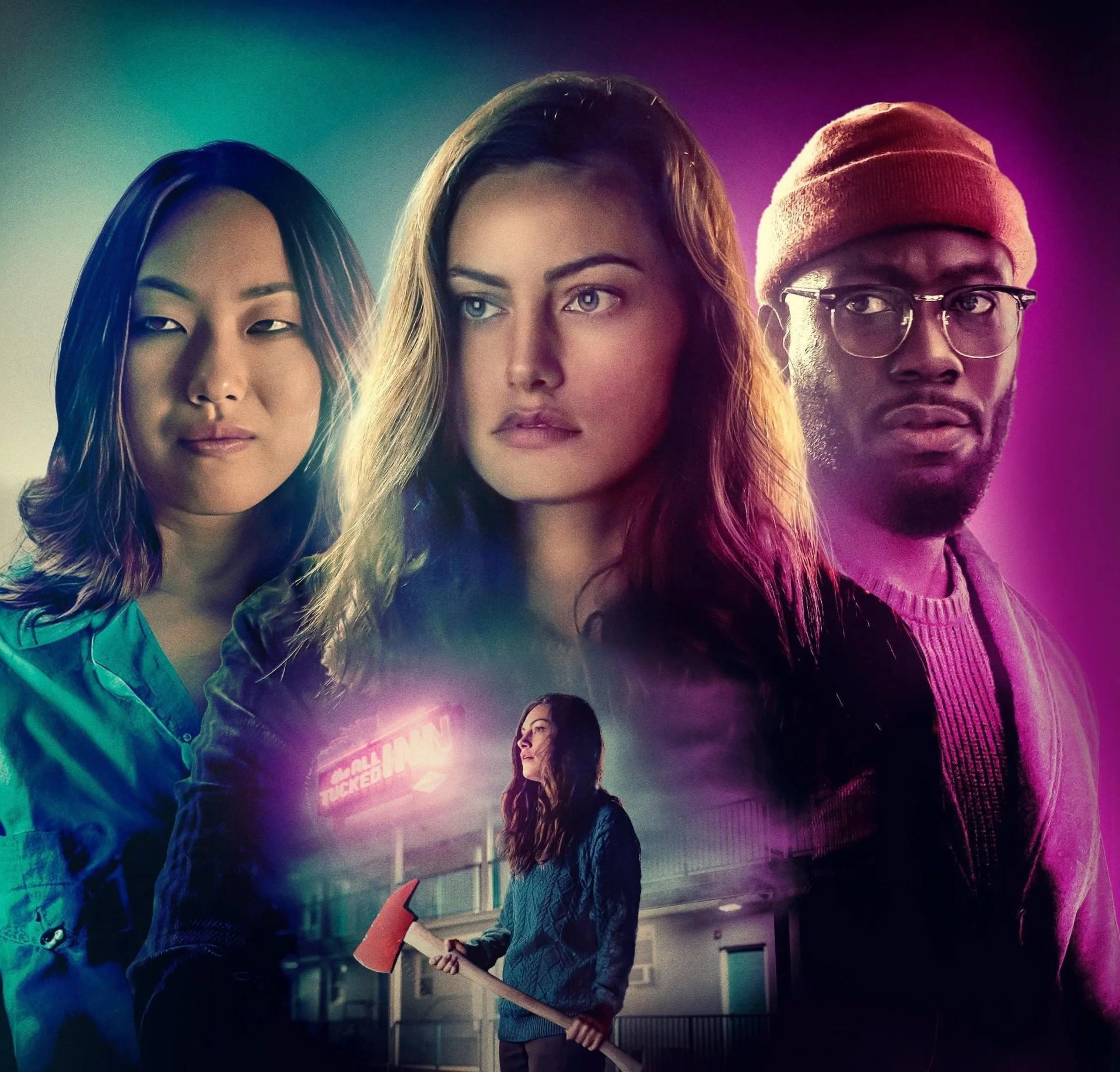 Lamorne Morris, Phoebe Tonkin, and Madison Hu in Night Shift (2023)