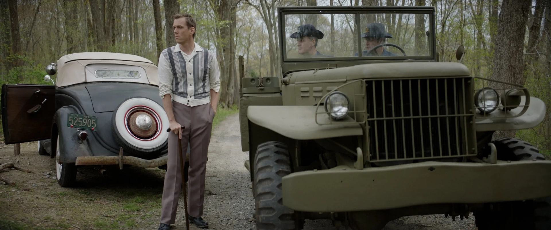 Sal Rendino, David Gere, and Jake Abel in Fog of War (2025)