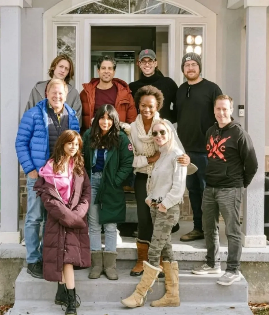 Marisol Nichols, Tiffany Paulsen, Adam Rodriguez, Percy Hynes White, and Jenna Ortega in Winter Spring Summer or Fall (2024)