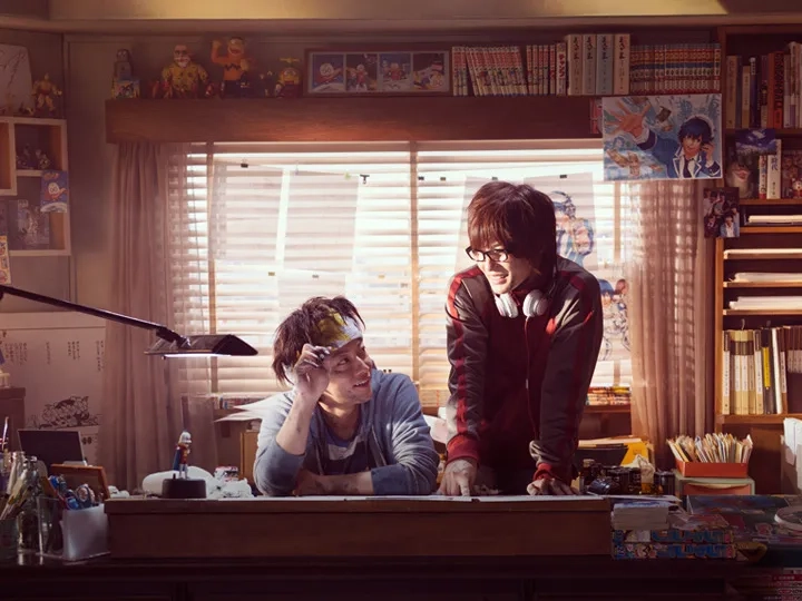 Ryûnosuke Kamiki and Takeru Satoh in Bakuman (2015)