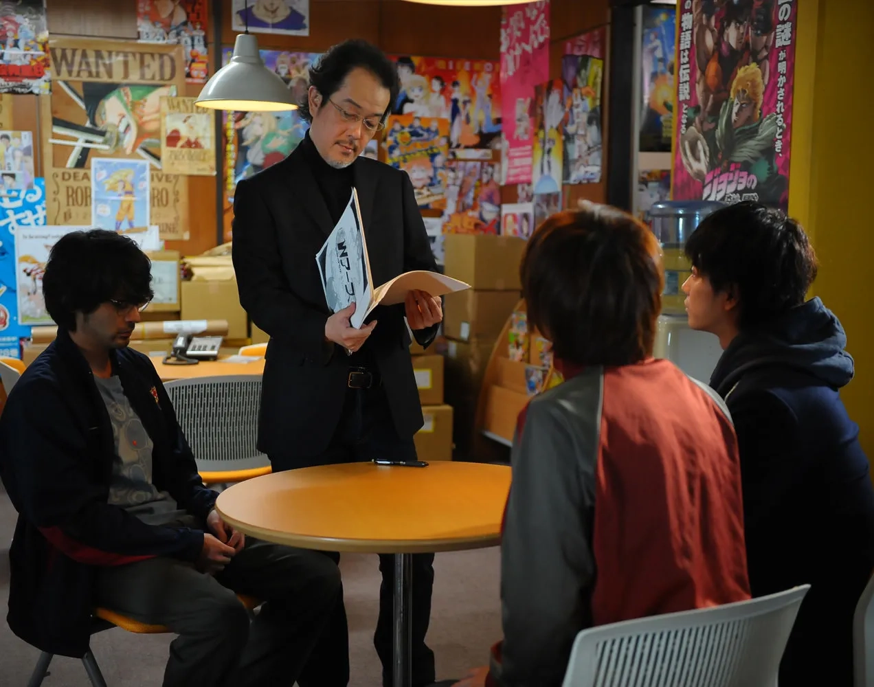 Ryûnosuke Kamiki, Takayuki Yamada, Lily Franky, and Takeru Satoh in Bakuman (2015)