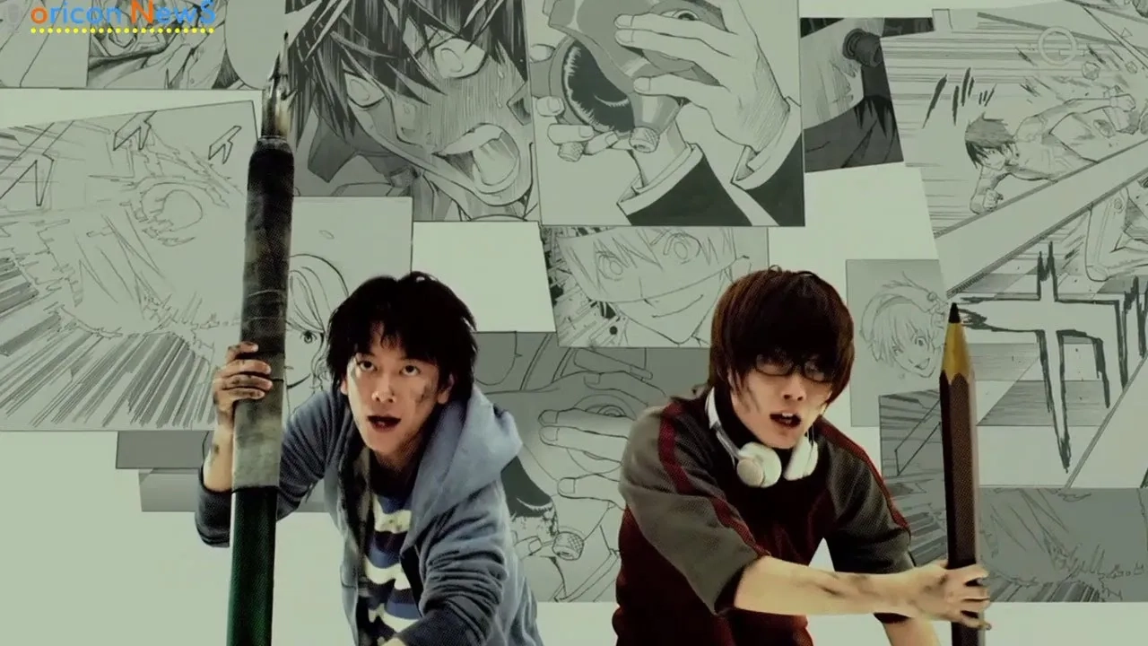 Ryûnosuke Kamiki and Takeru Satoh in Bakuman (2015)