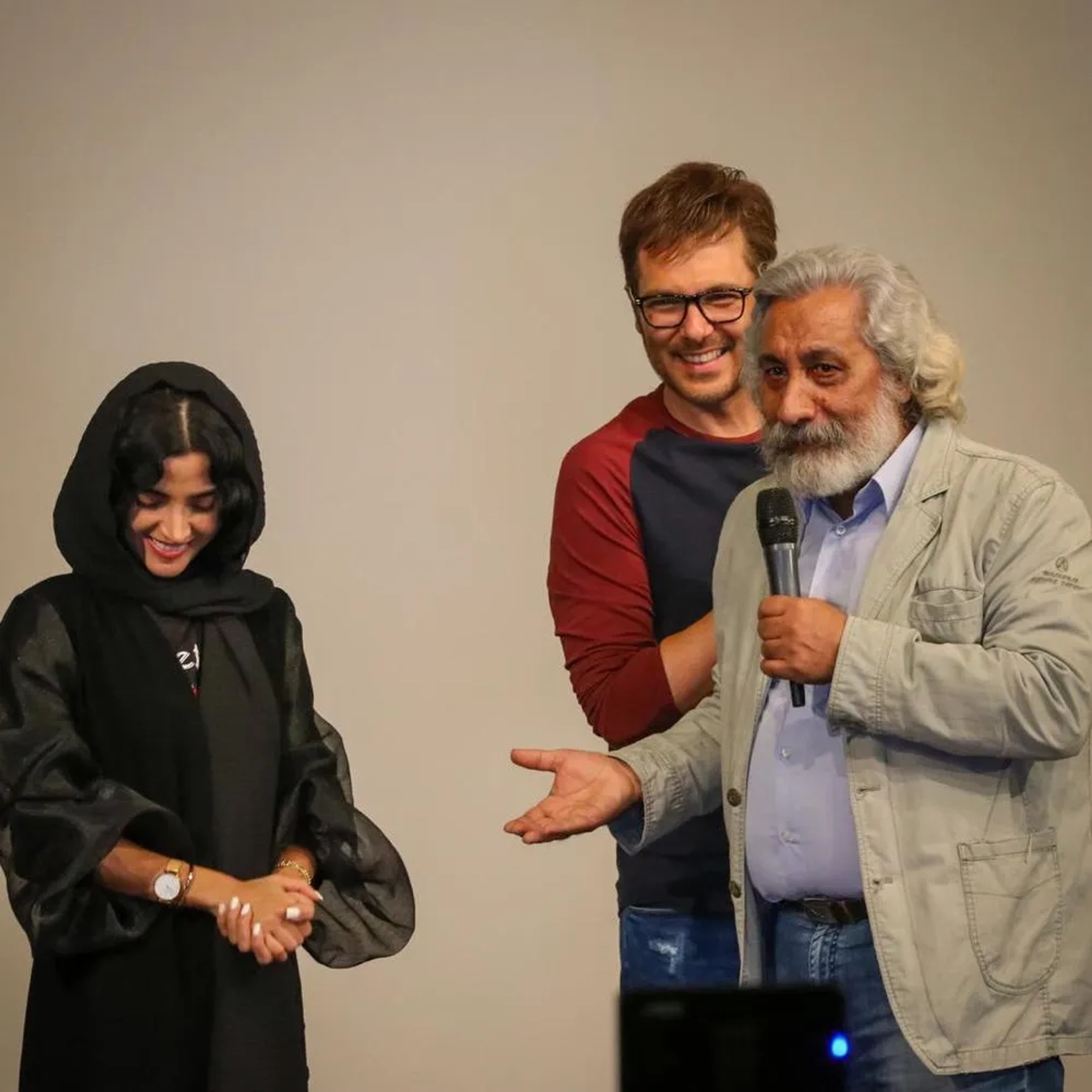 Kourosh Tahami and Elahe Hesari at an event for Crocodile (2019)
