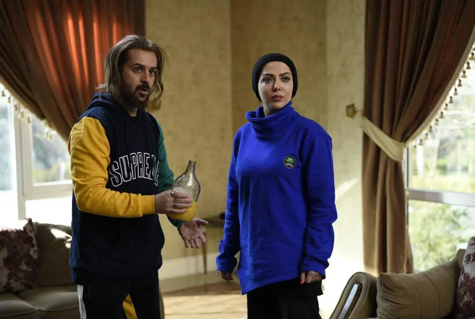 Leila Otadi and Ahmad Mehranfar in Katyusha (2018)