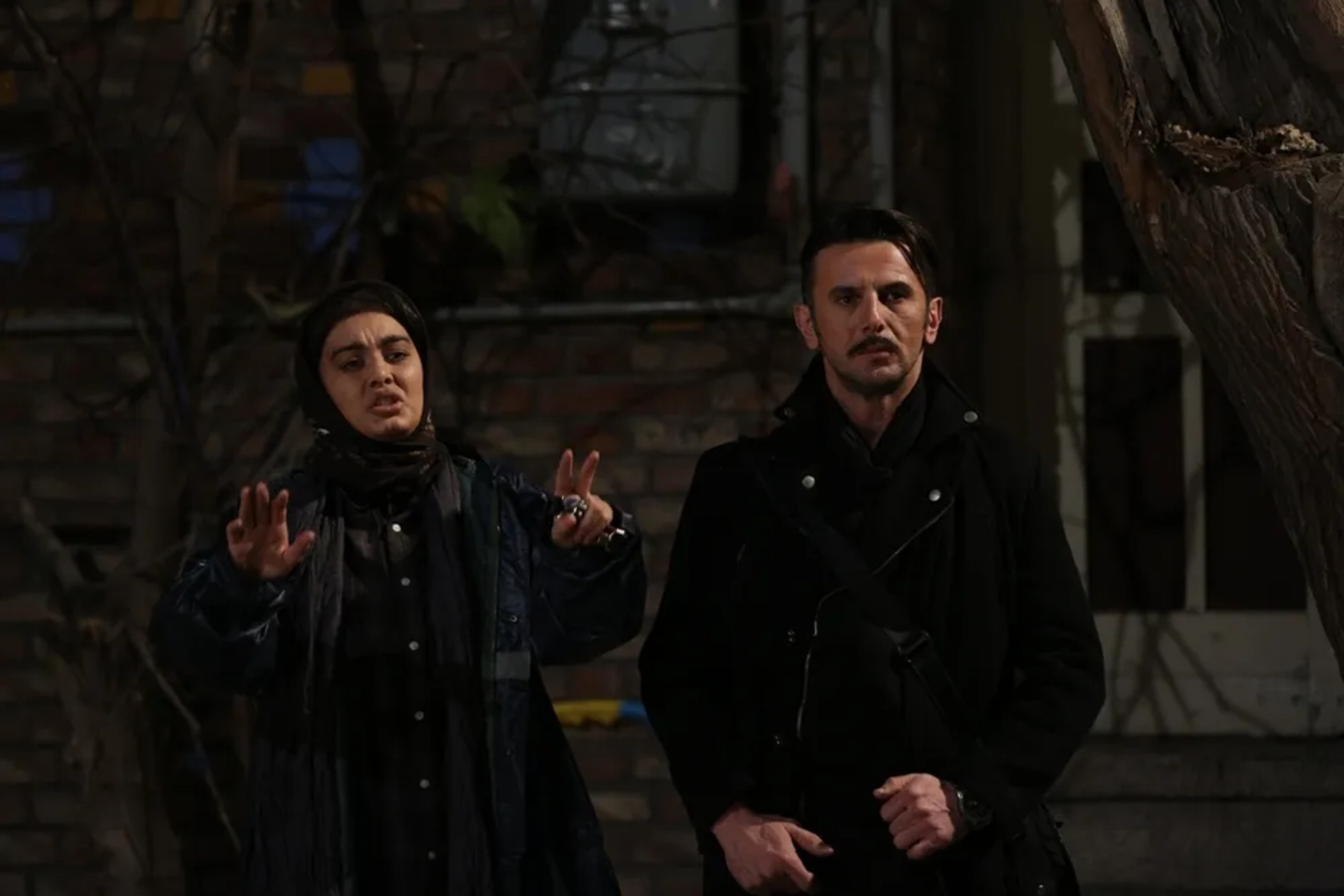 Amin Hayayee and Sahar Ghoreishi in Three Strangers (2017)