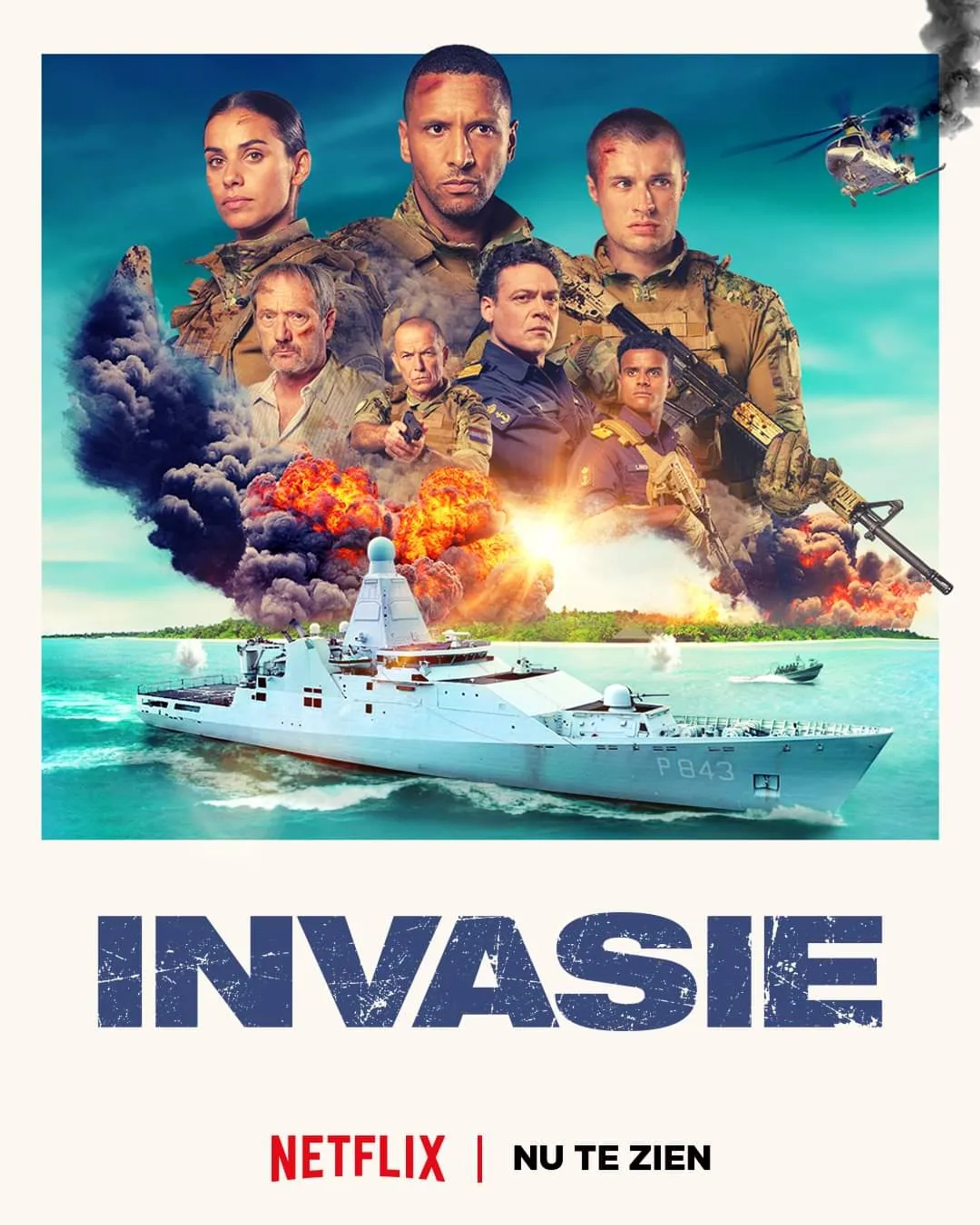 Fedja van Huêt, Gijs Scholten van Aschat, Raymond Thiry, Tarikh Janssen, Gijs Blom, Jasha Rudge, and Dian Biemans in Invasion (2024)