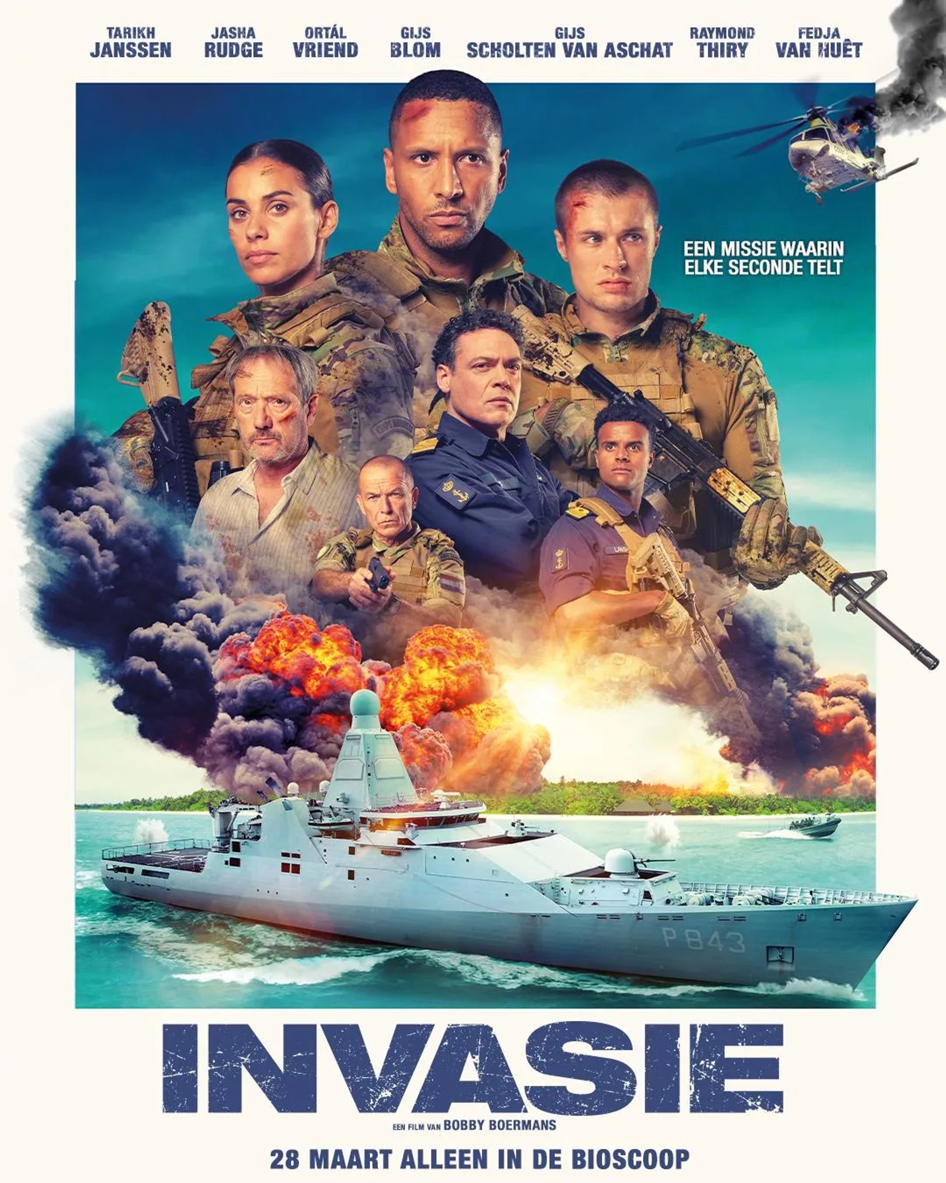 Fedja van Huêt, Gijs Scholten van Aschat, Raymond Thiry, Tarikh Janssen, Gijs Blom, Jasha Rudge, and Dian Biemans in Invasion (2024)