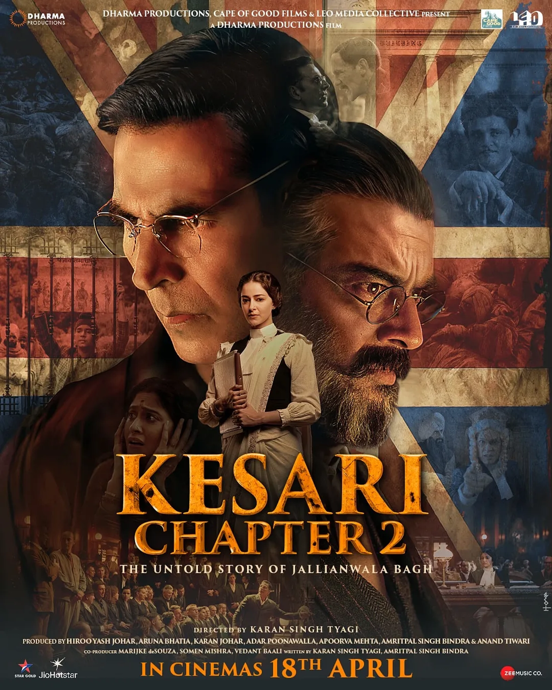 Akshay Kumar, Madhavan, and Ananya Panday in Kesari Chapter 2: The Untold Story of Jallianwala Bagh (2025)