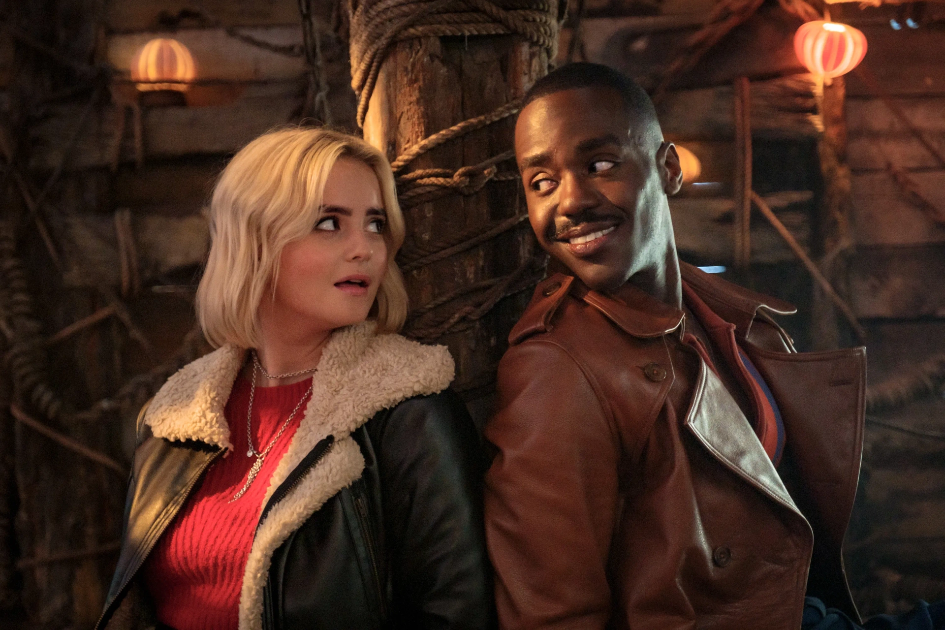 Ncuti Gatwa and Millie Gibson in The Church on Ruby Road (2023)