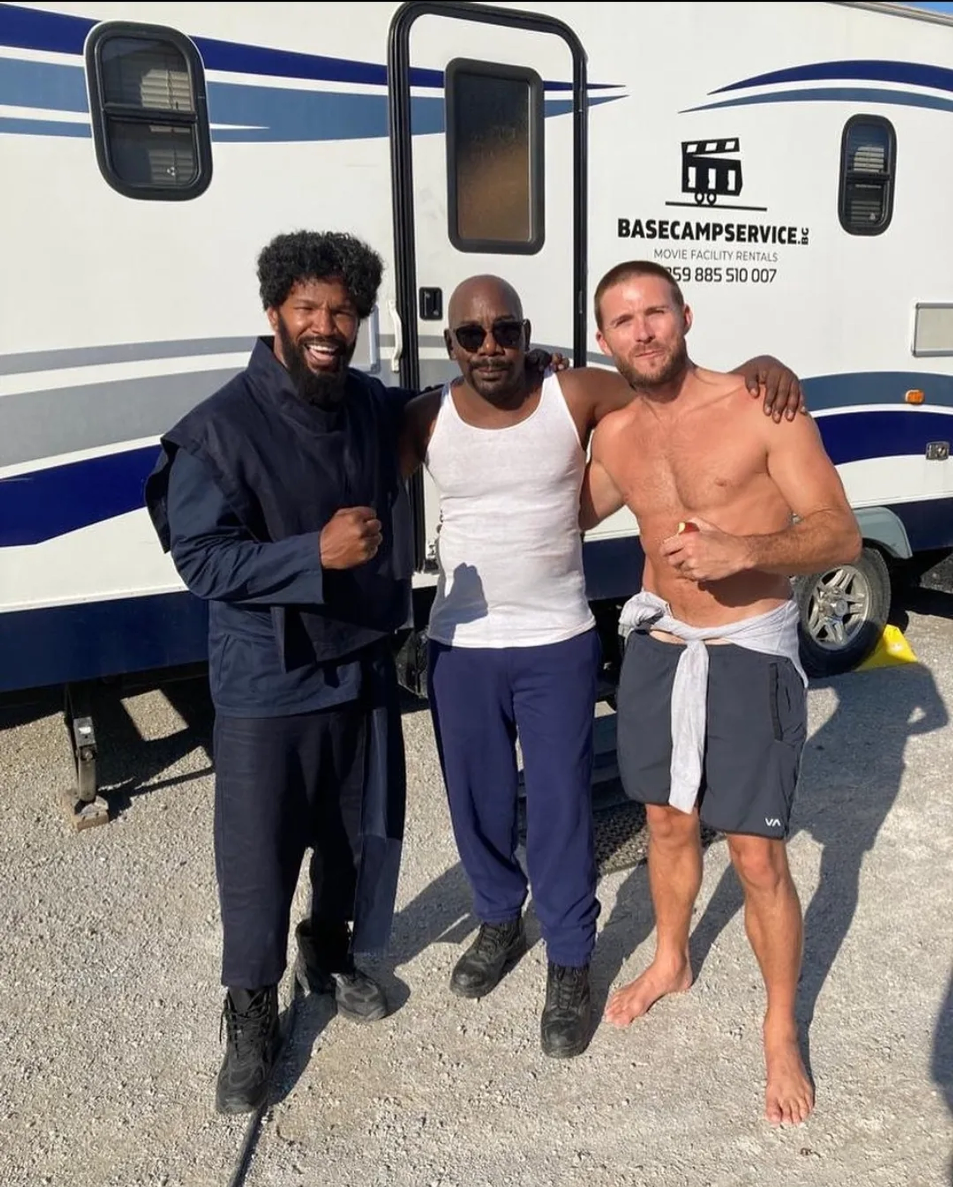 Jamie Foxx, Laurence Mason, and Scott Eastwood in Tin Soldier (2025)