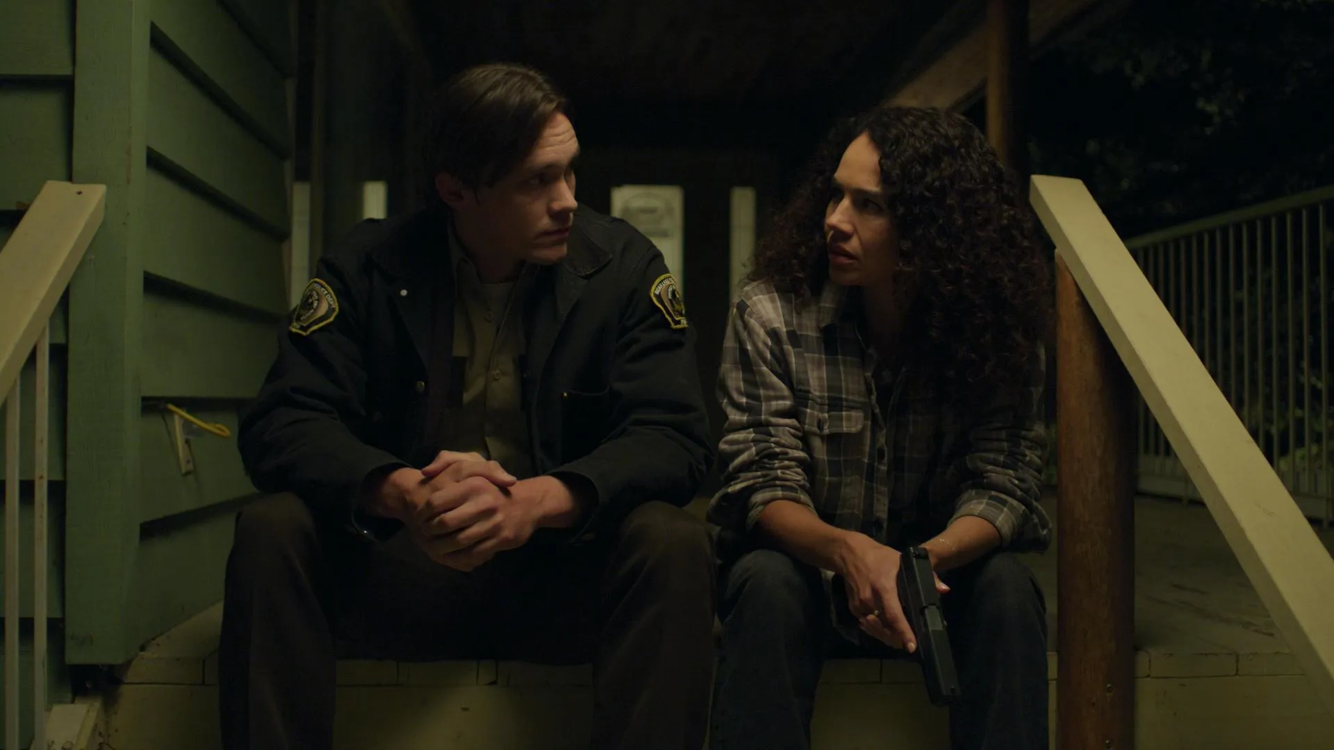 Mercedes de la Zerda and Tom Stevens in The Bear Lake Murders (2025)