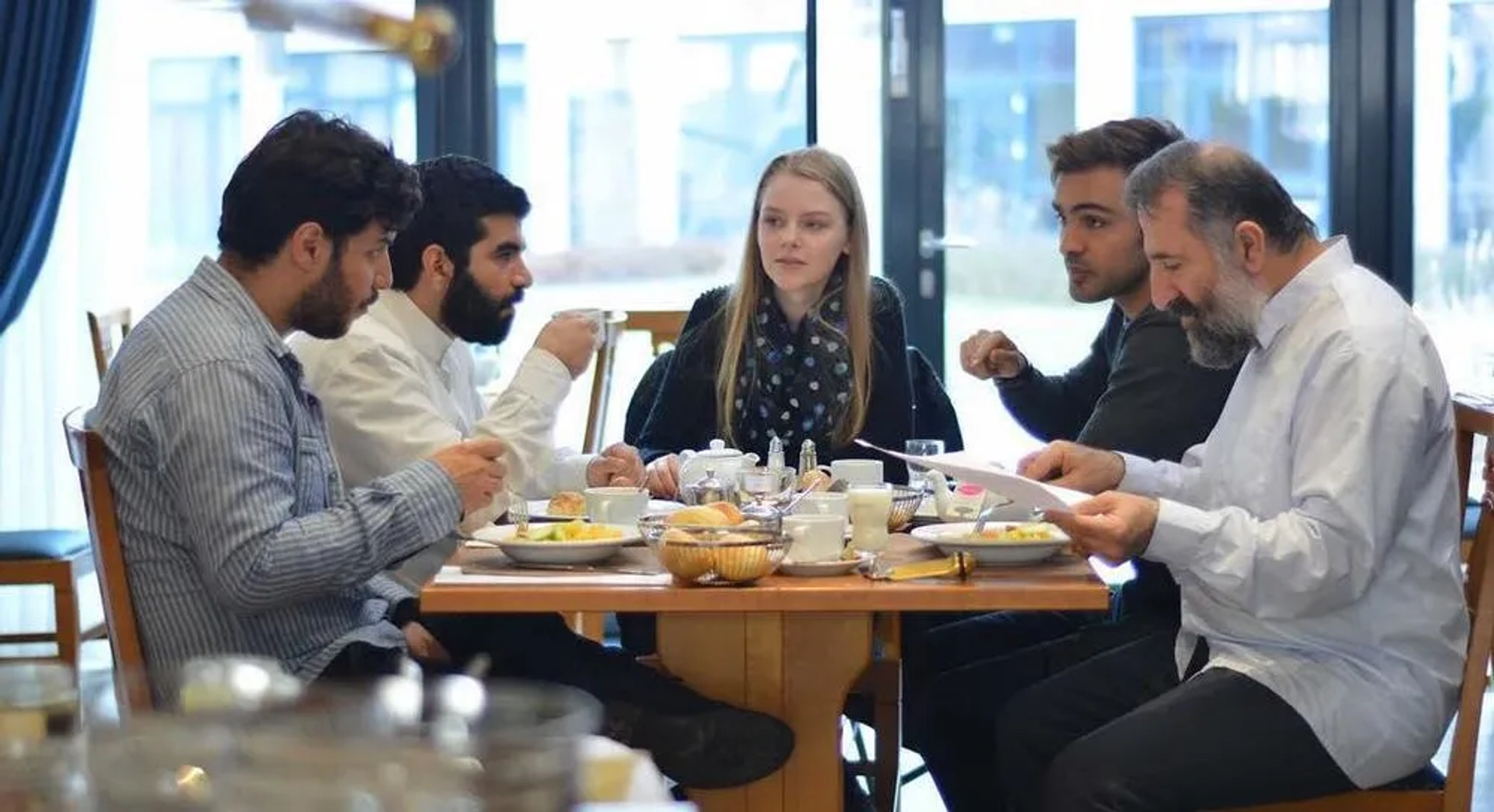 Mehran Rajabi, Javad Ezati, Mohammad Ali Najafian, Olivia Burkhart, and Saman Saffari in Paradise (2016)