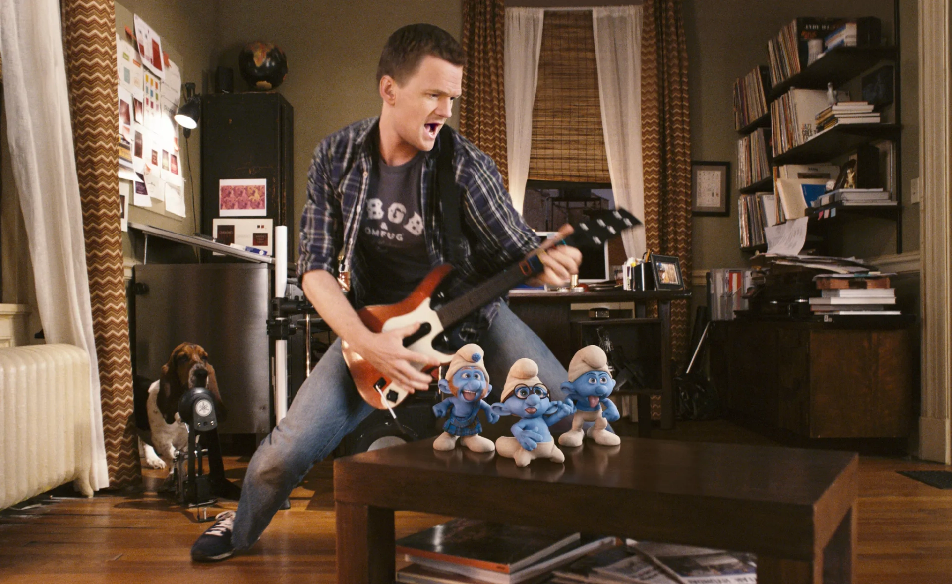 Neil Patrick Harris, Alan Cumming, Fred Armisen, George Lopez, and Hank in The Smurfs (2011)