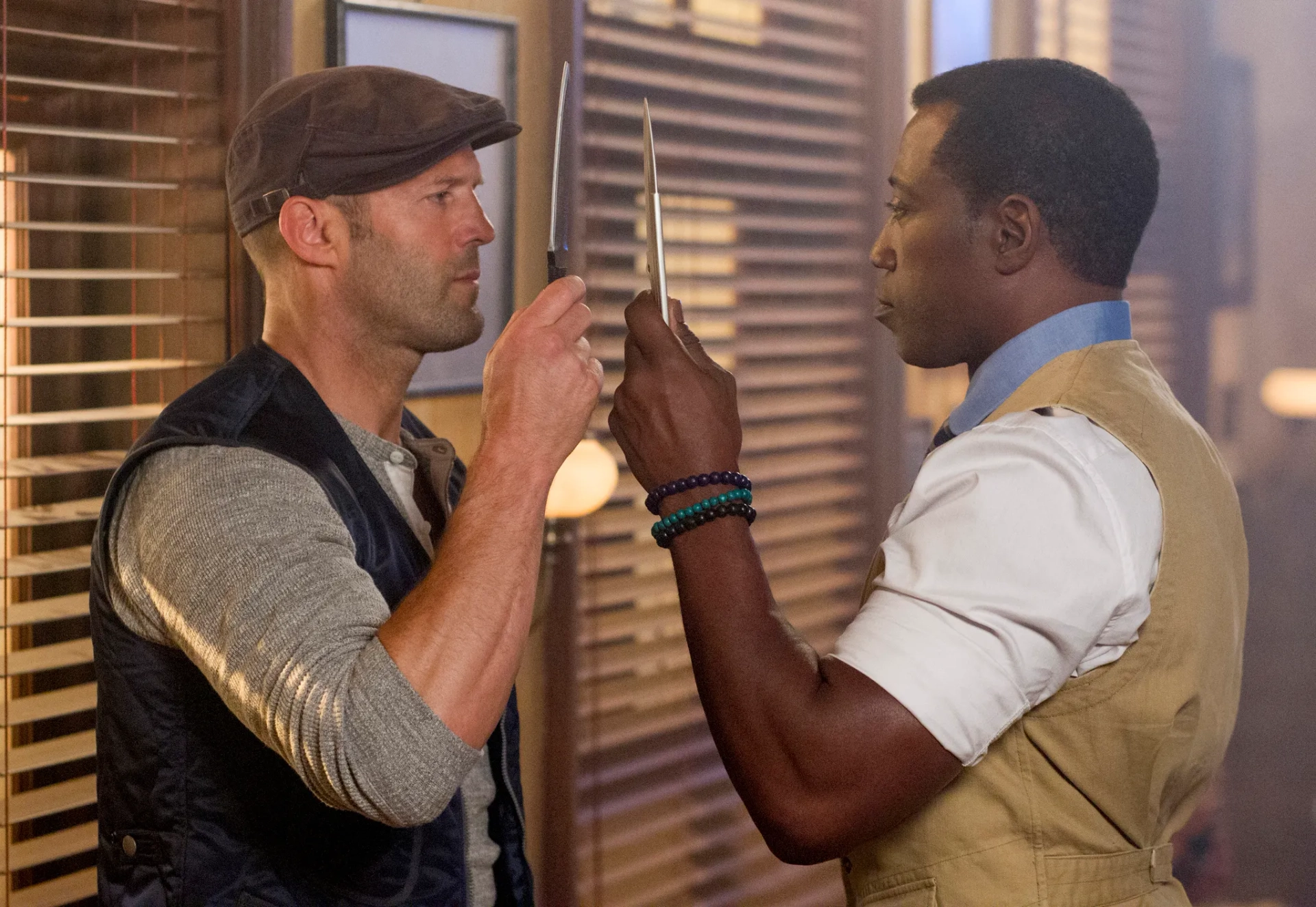 Wesley Snipes and Jason Statham in The Expendables 3 (2014)