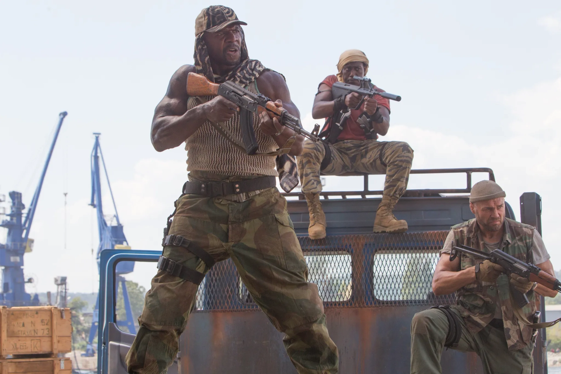 Wesley Snipes, Terry Crews, and Randy Couture in The Expendables 3 (2014)