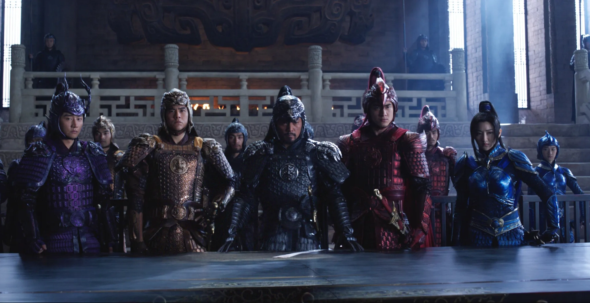Tian Jing, Hanyu Zhang, Eddie Peng, and Kenny Lin in The Great Wall (2016)