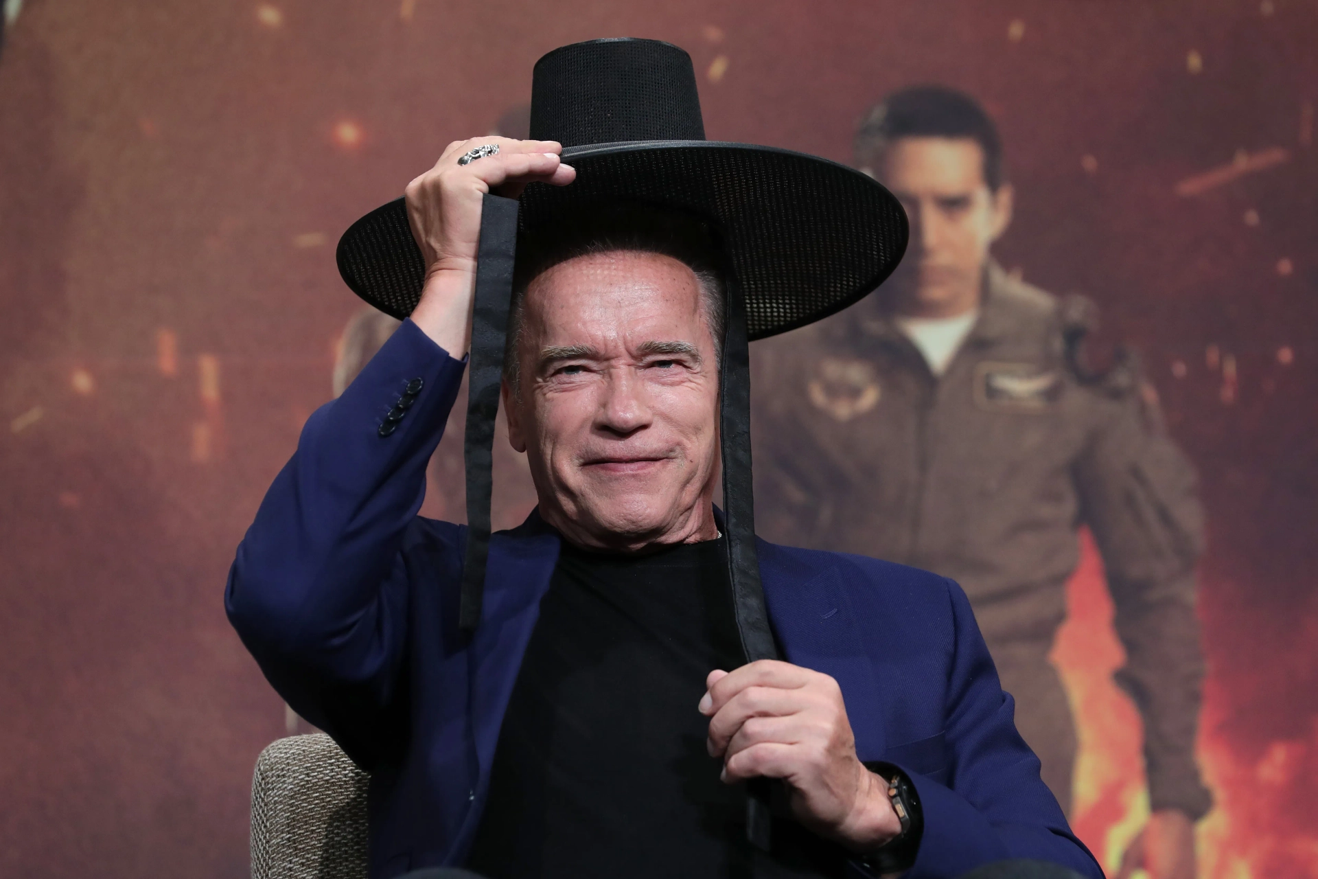 Arnold Schwarzenegger at an event for Terminator: Dark Fate (2019)
