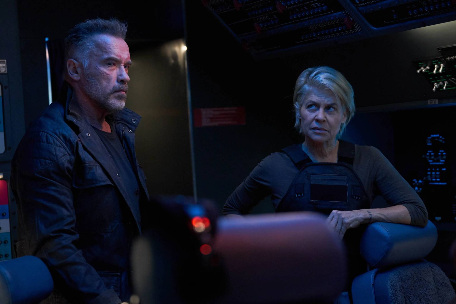Linda Hamilton and Arnold Schwarzenegger in Terminator: Dark Fate (2019)
