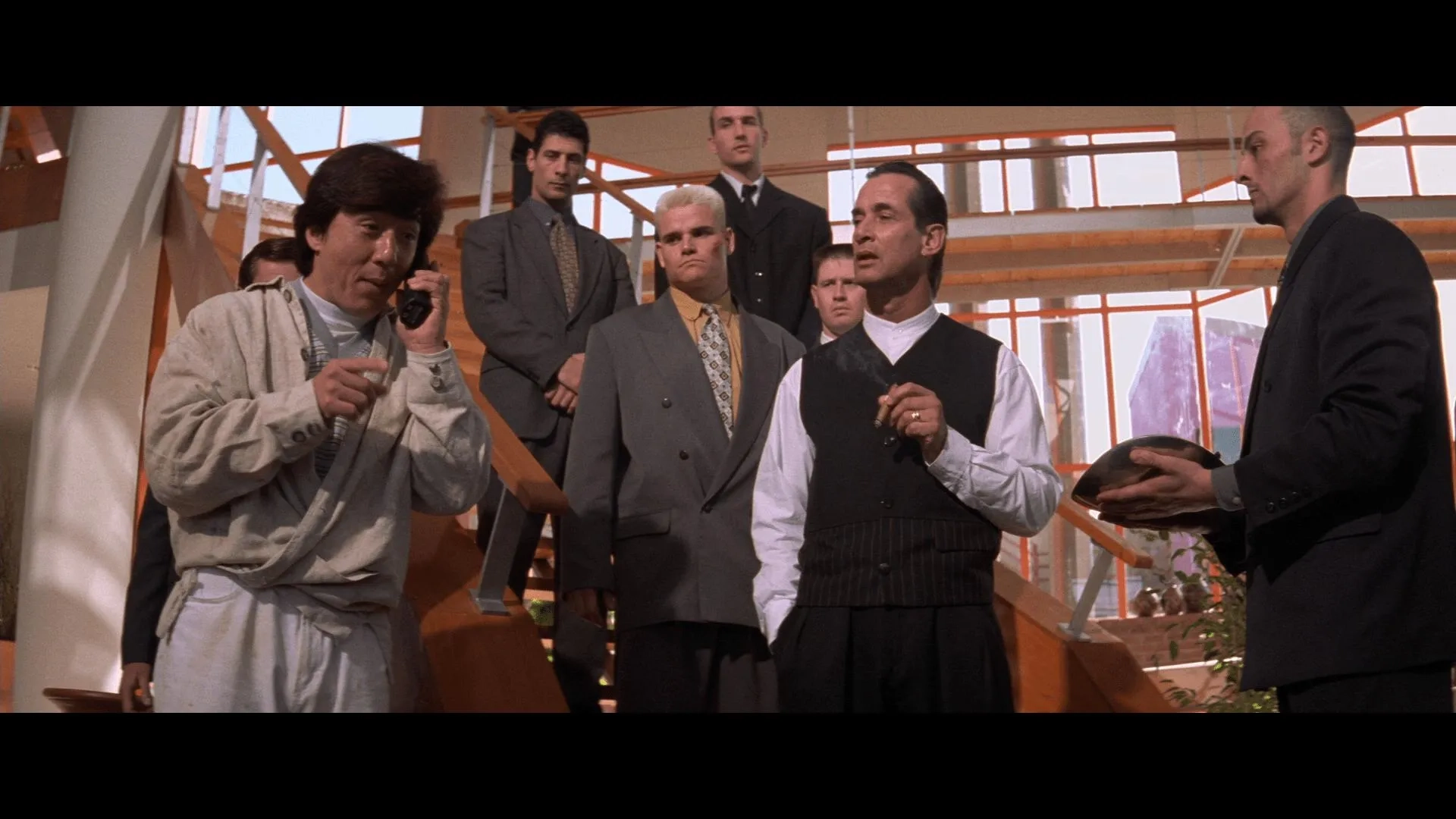 Jackie Chan, Paul Andreovski, and Richard Norton in Mr. Nice Guy (1997)