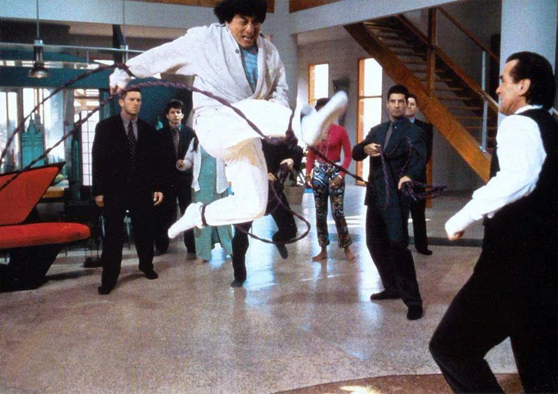 Jackie Chan, Paul Andreovski, Habby Heske, and Richard Norton in Mr. Nice Guy (1997)