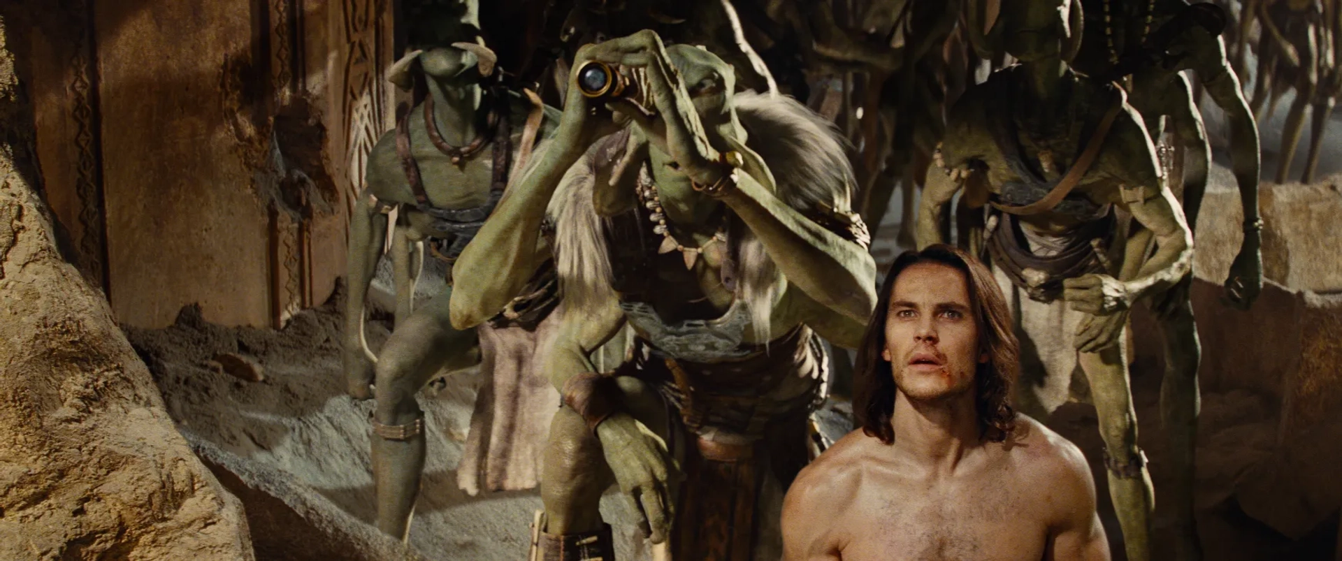 Willem Dafoe and Taylor Kitsch in John Carter (2012)