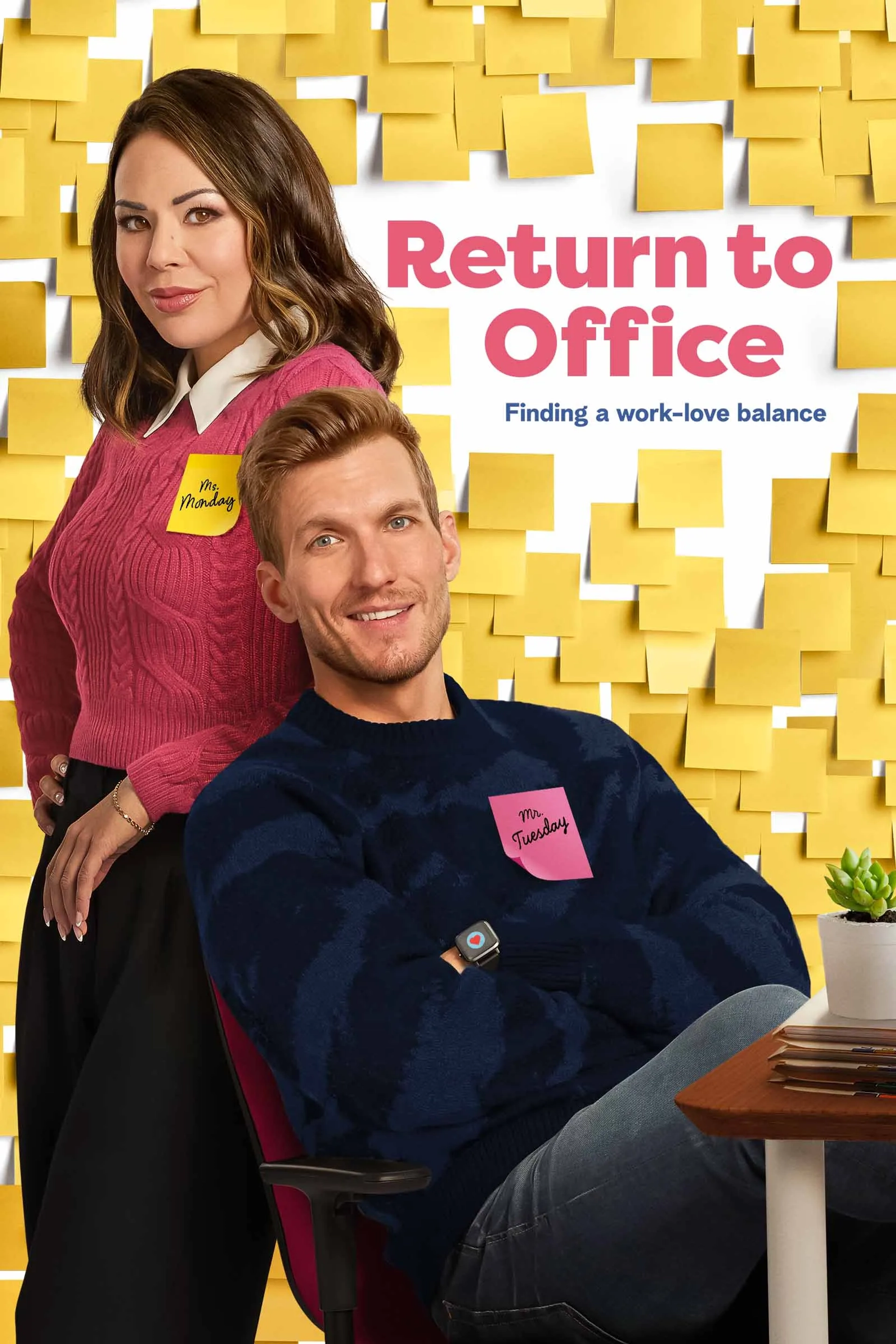 Janel Parrish and Scott Michael Foster in Return to Office (2025)