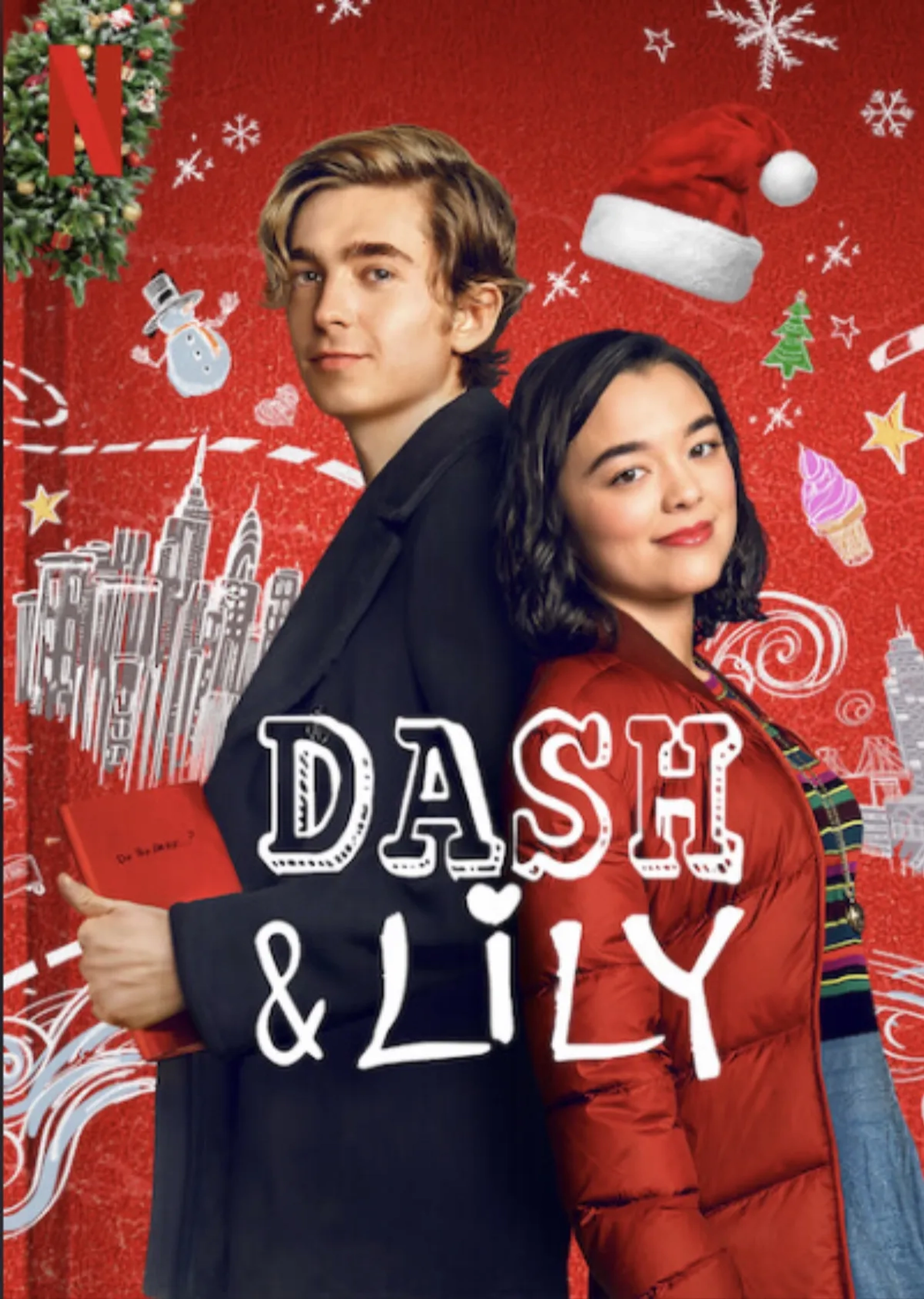 Austin Abrams and Midori Francis in Dash & Lily (2020)