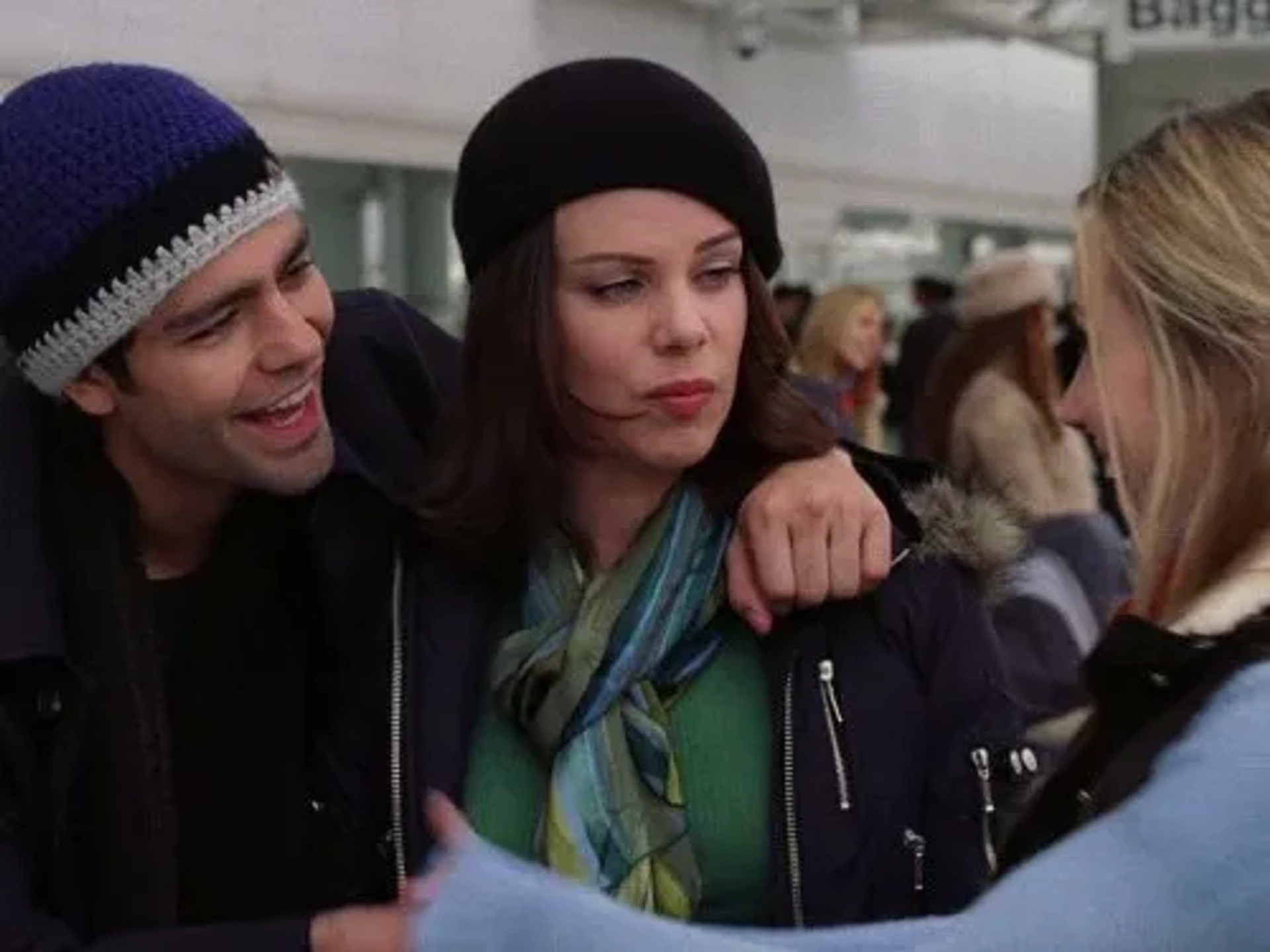 Debi Mazar and Adrian Grenier in Entourage (2004)